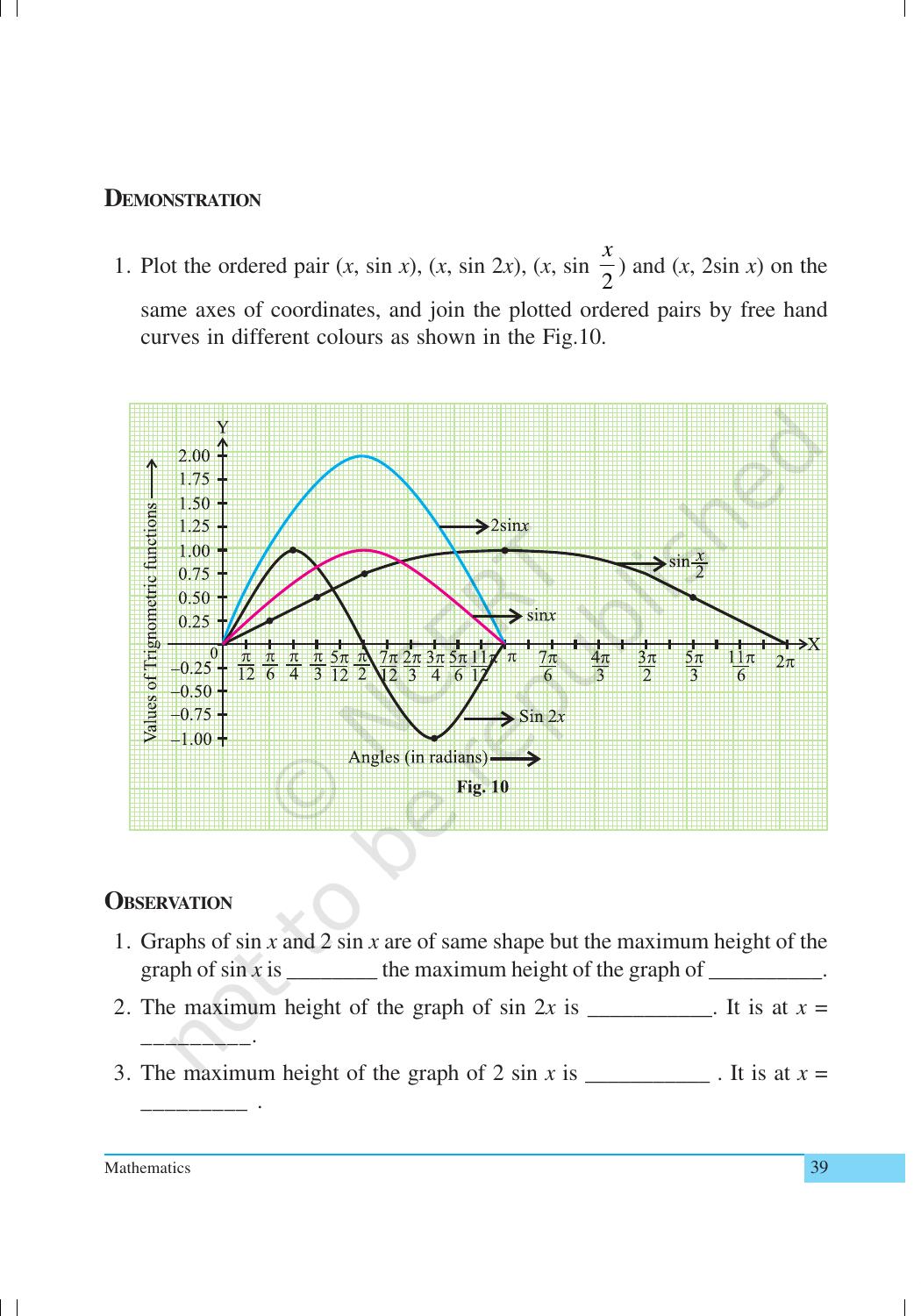 NCERT Laboratory Manuals for Class XI Mathematics - Activities (1 to 10) - Page 39