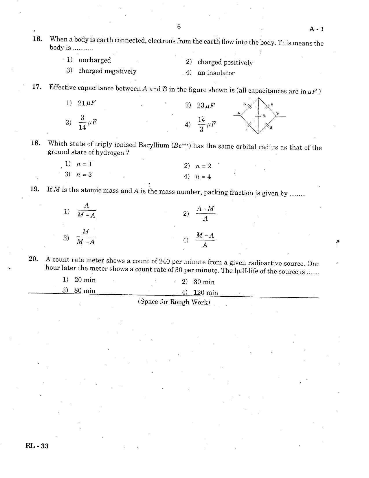 COMEDK UGET 2019 Physics Question Paper - Page 4