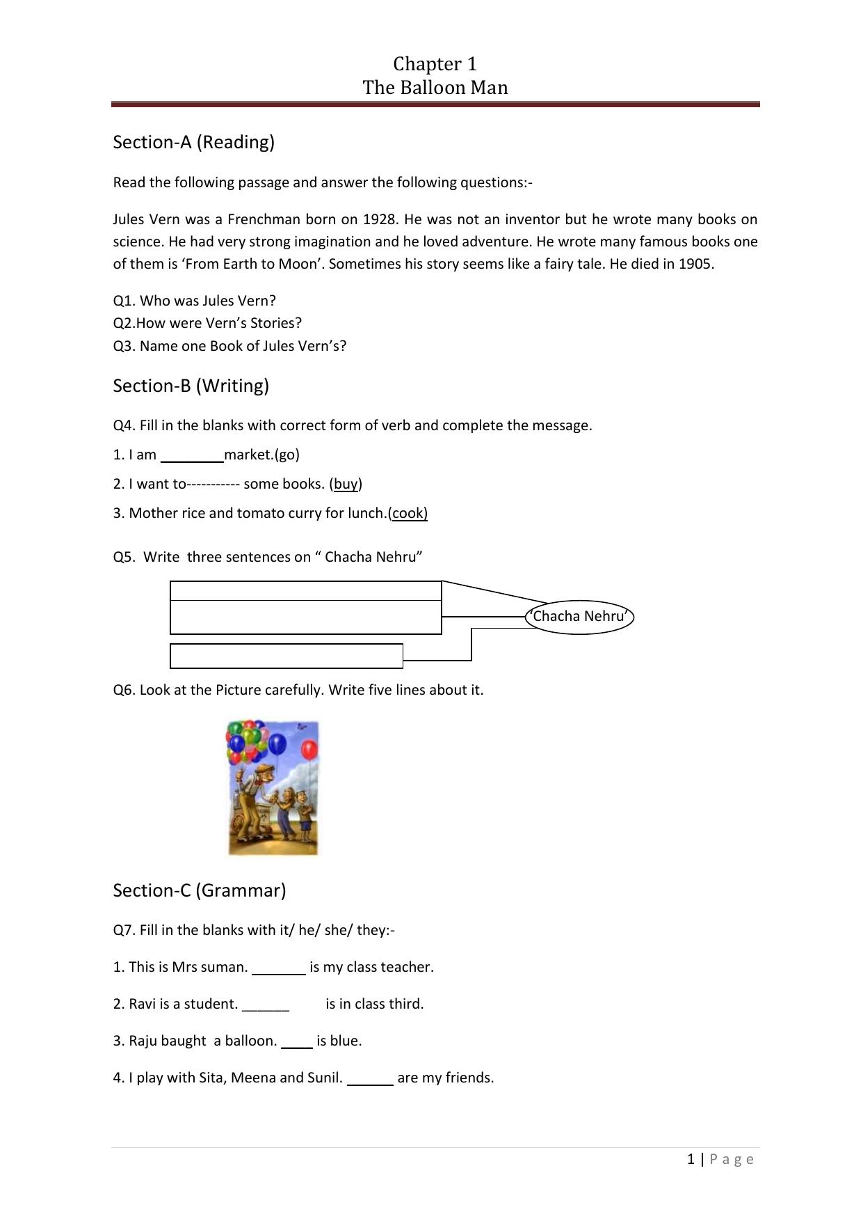 Chhattisgarh Board Class 5 English Question Bank - Page 5