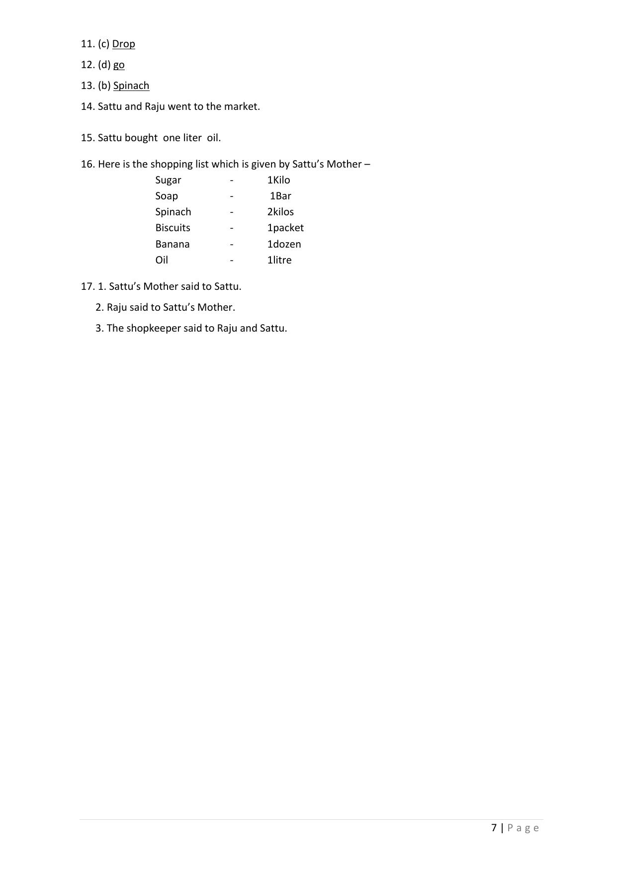 Chhattisgarh Board Class 5 English Question Bank - Page 11