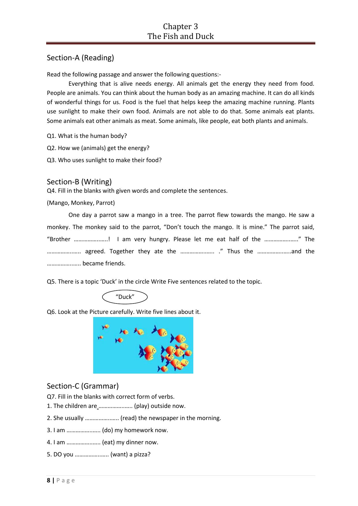 Chhattisgarh Board Class 5 English Question Bank - Page 12