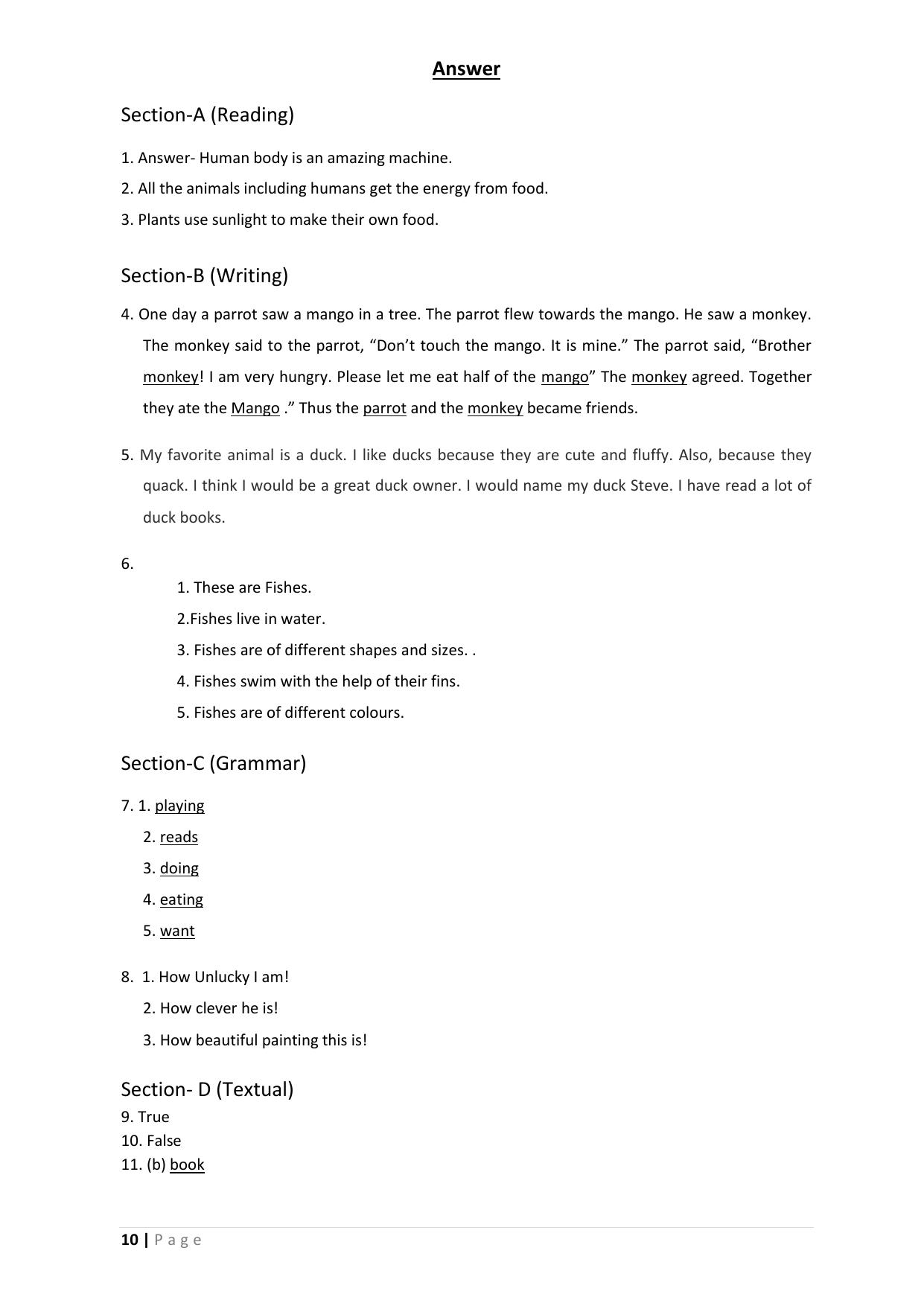 Chhattisgarh Board Class 5 English Question Bank - Page 14