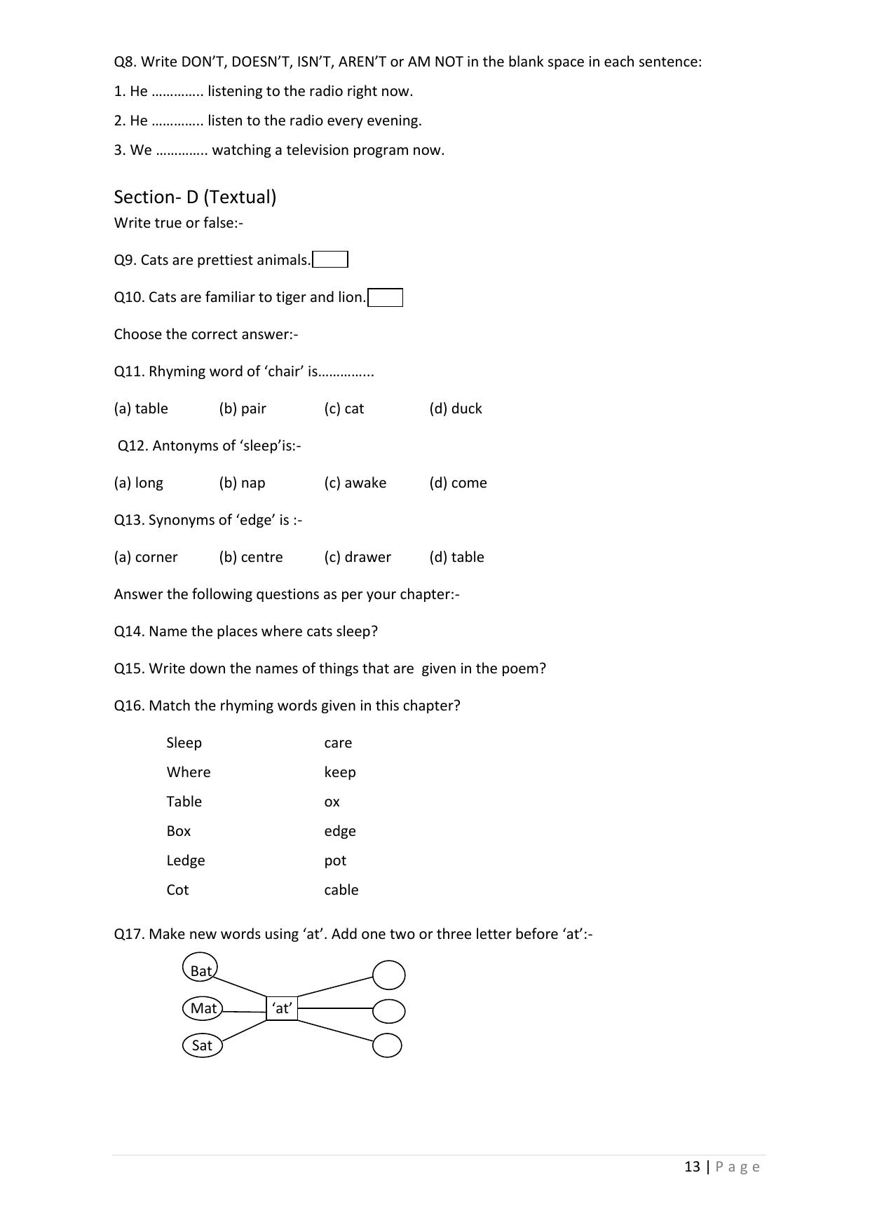Chhattisgarh Board Class 5 English Question Bank - Page 17