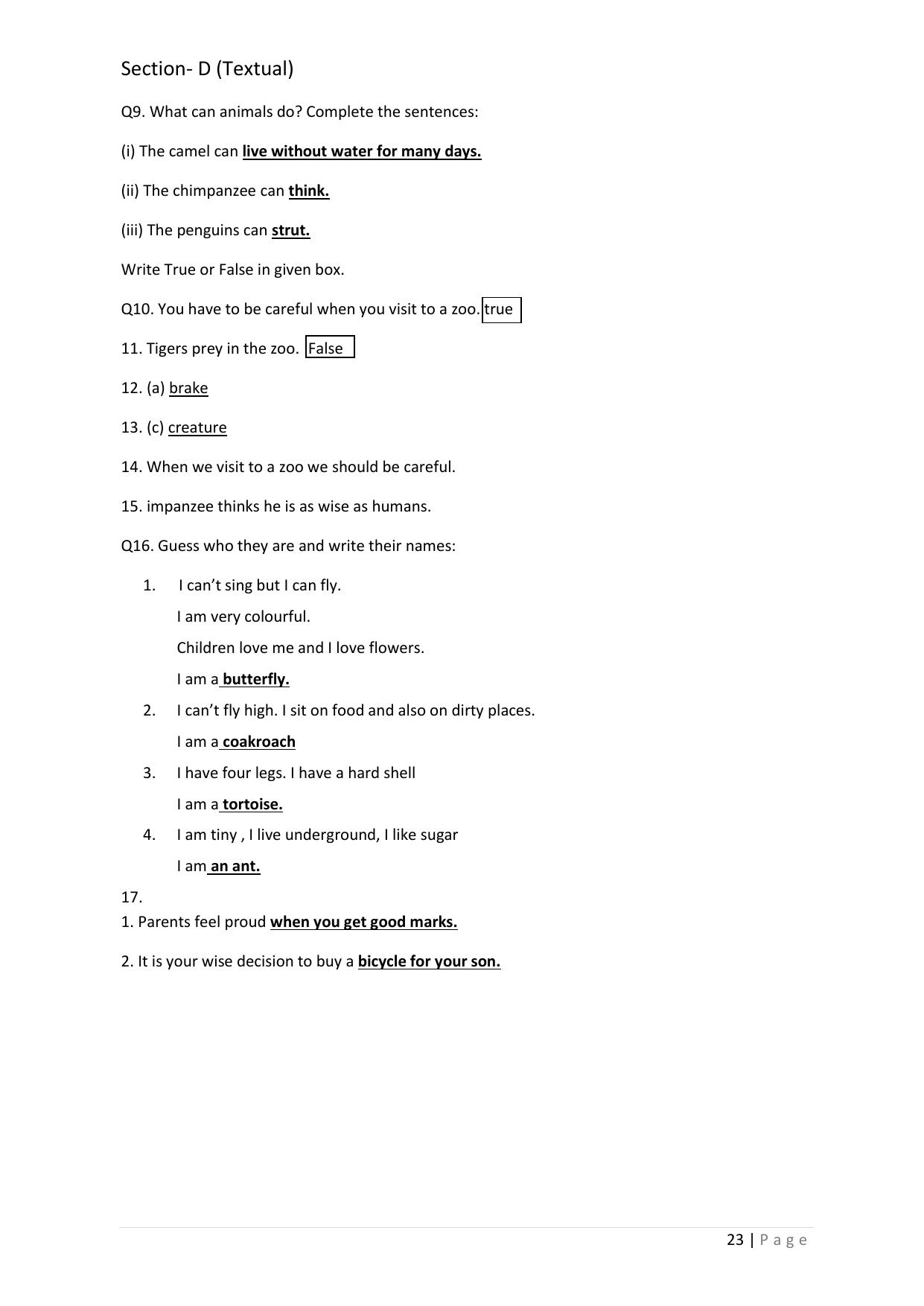 Chhattisgarh Board Class 5 English Question Bank - Page 27