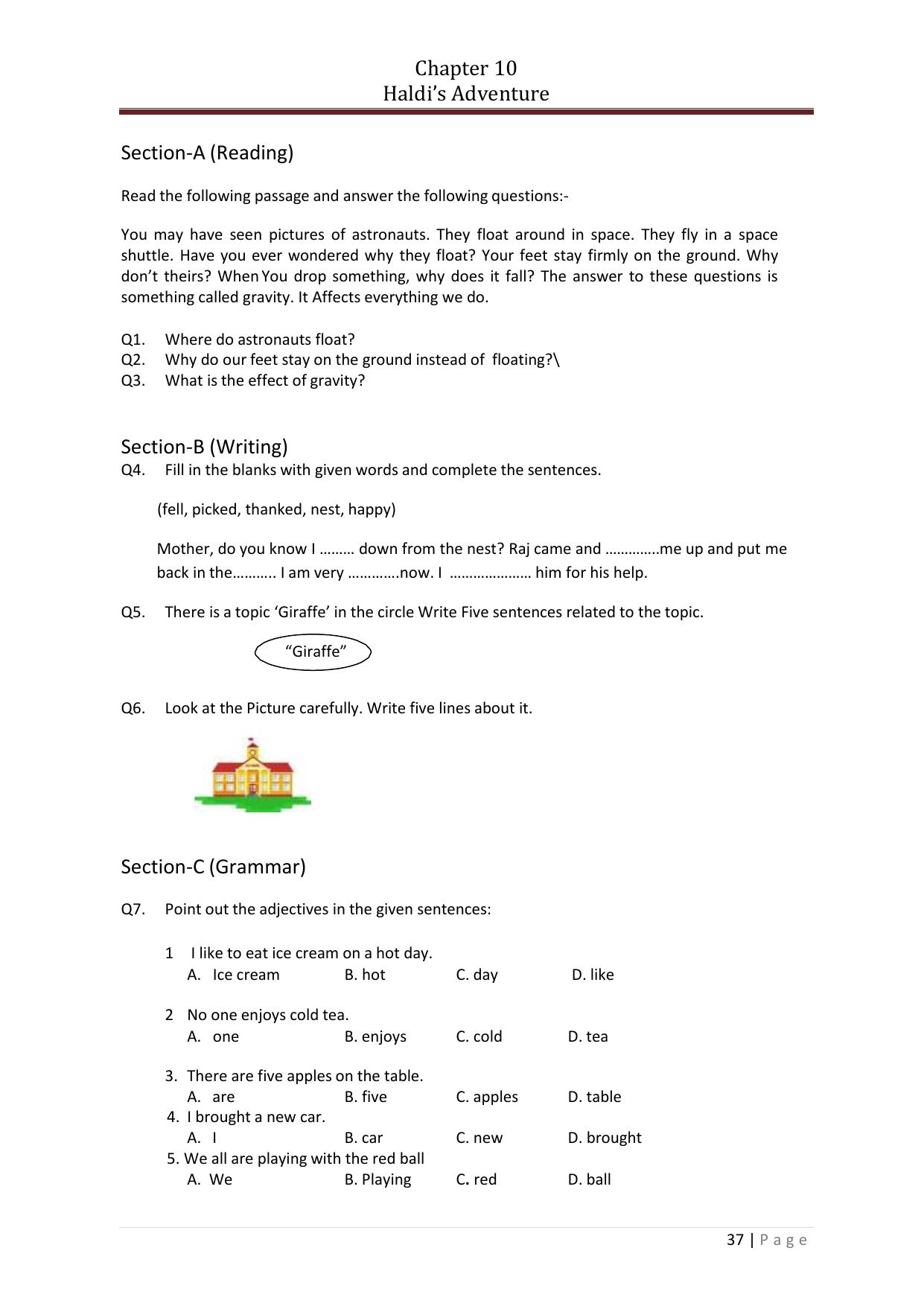 Chhattisgarh Board Class 5 English Question Bank - Page 41