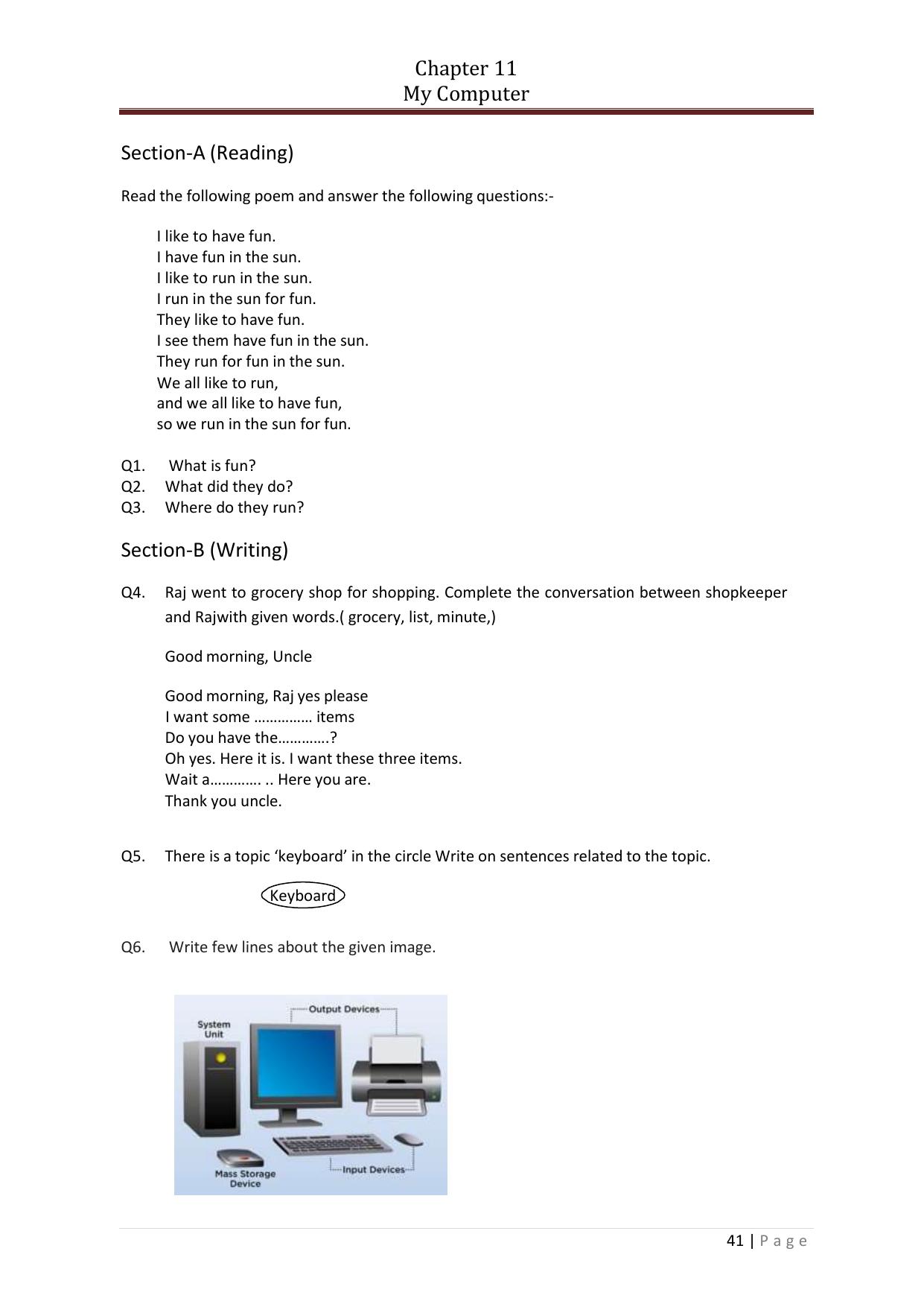 Chhattisgarh Board Class 5 English Question Bank - Page 45