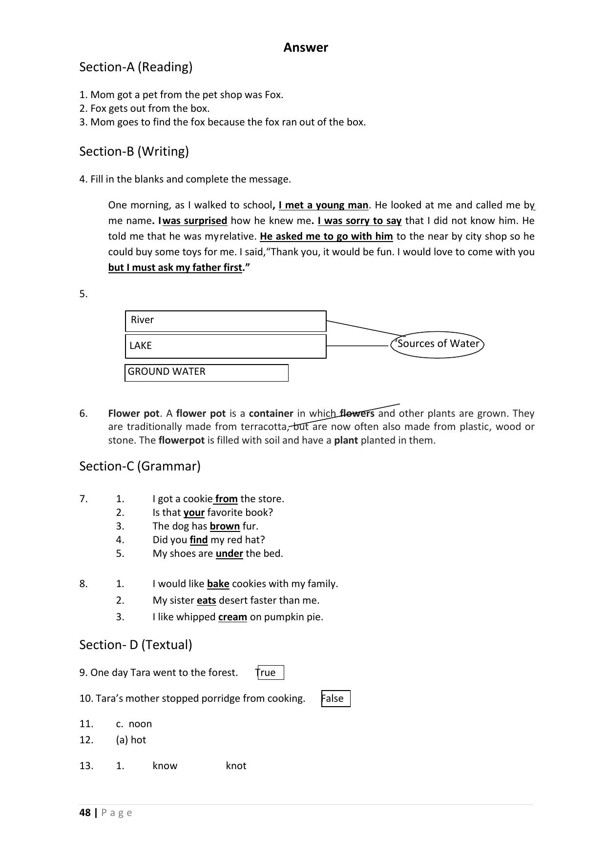 Chhattisgarh Board Class 5 English Question Bank - Page 52