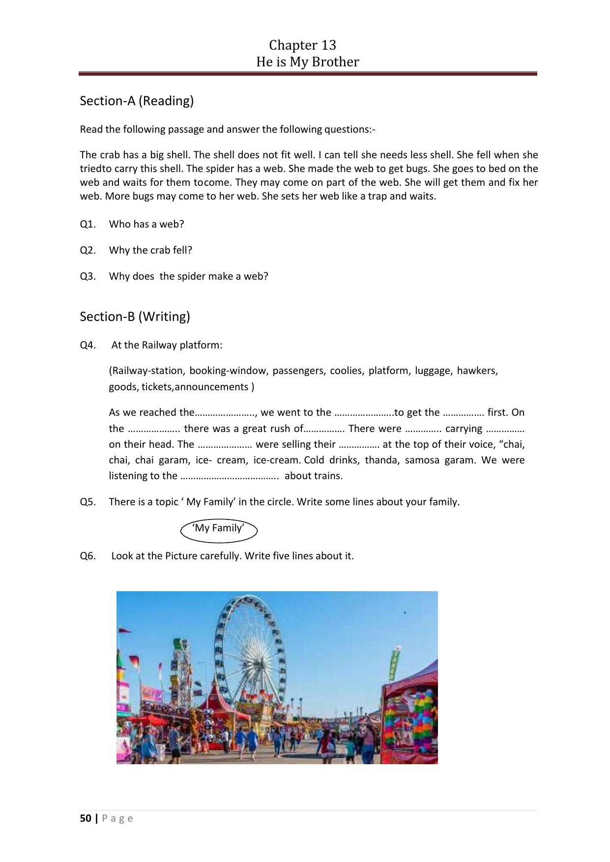 Chhattisgarh Board Class 5 English Question Bank - Page 54