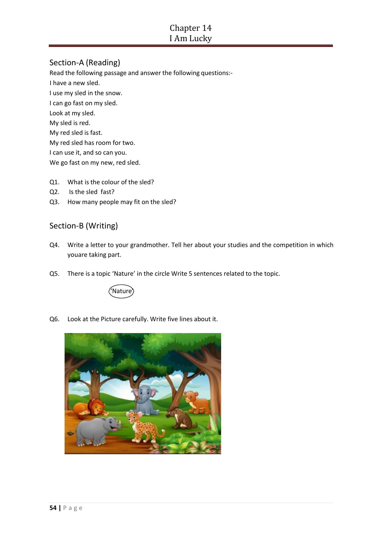 Chhattisgarh Board Class 5 English Question Bank - Page 58