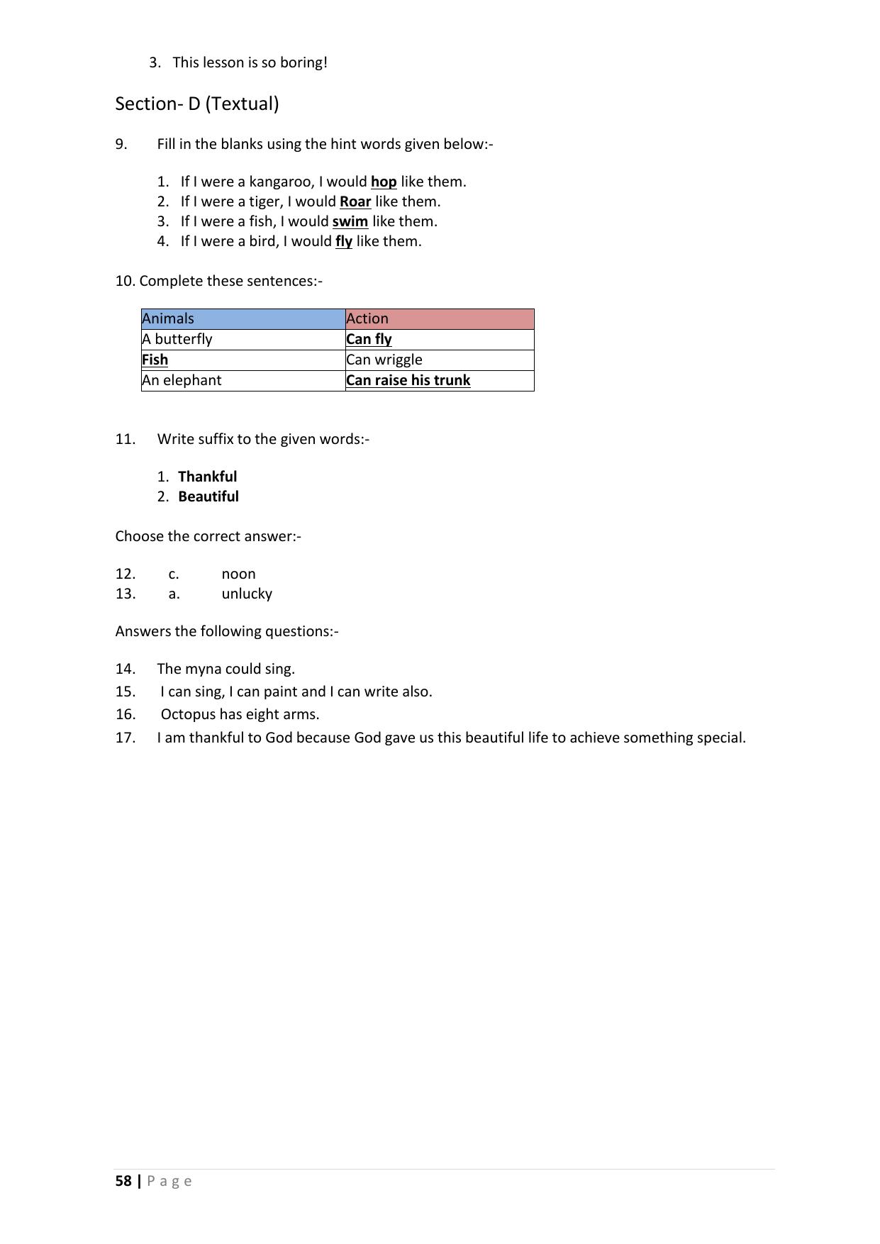 Chhattisgarh Board Class 5 English Question Bank - Page 62