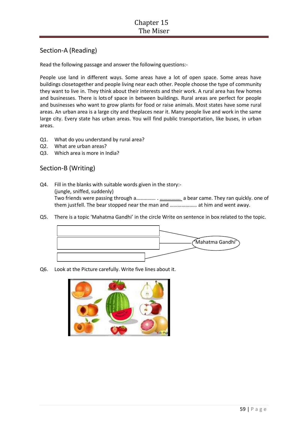 Chhattisgarh Board Class 5 English Question Bank - Page 63