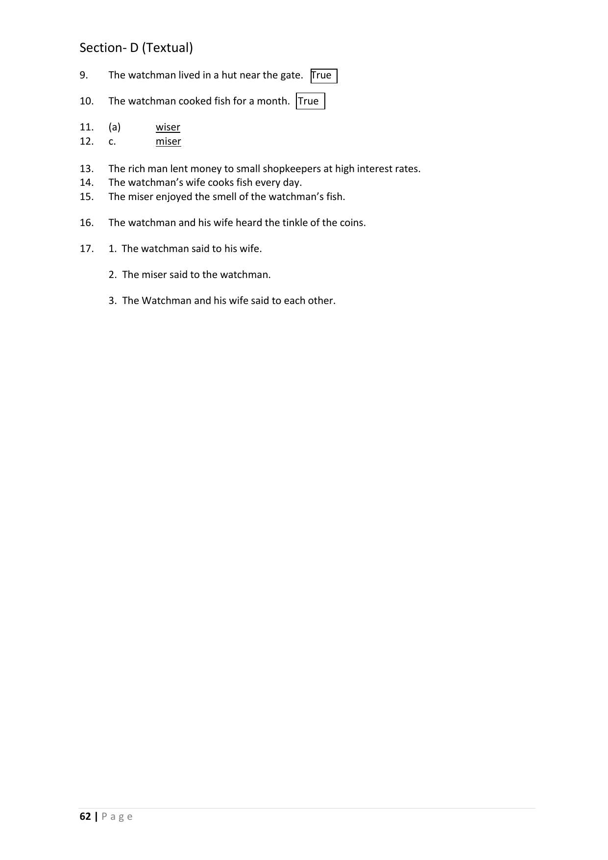 Chhattisgarh Board Class 5 English Question Bank - Page 66