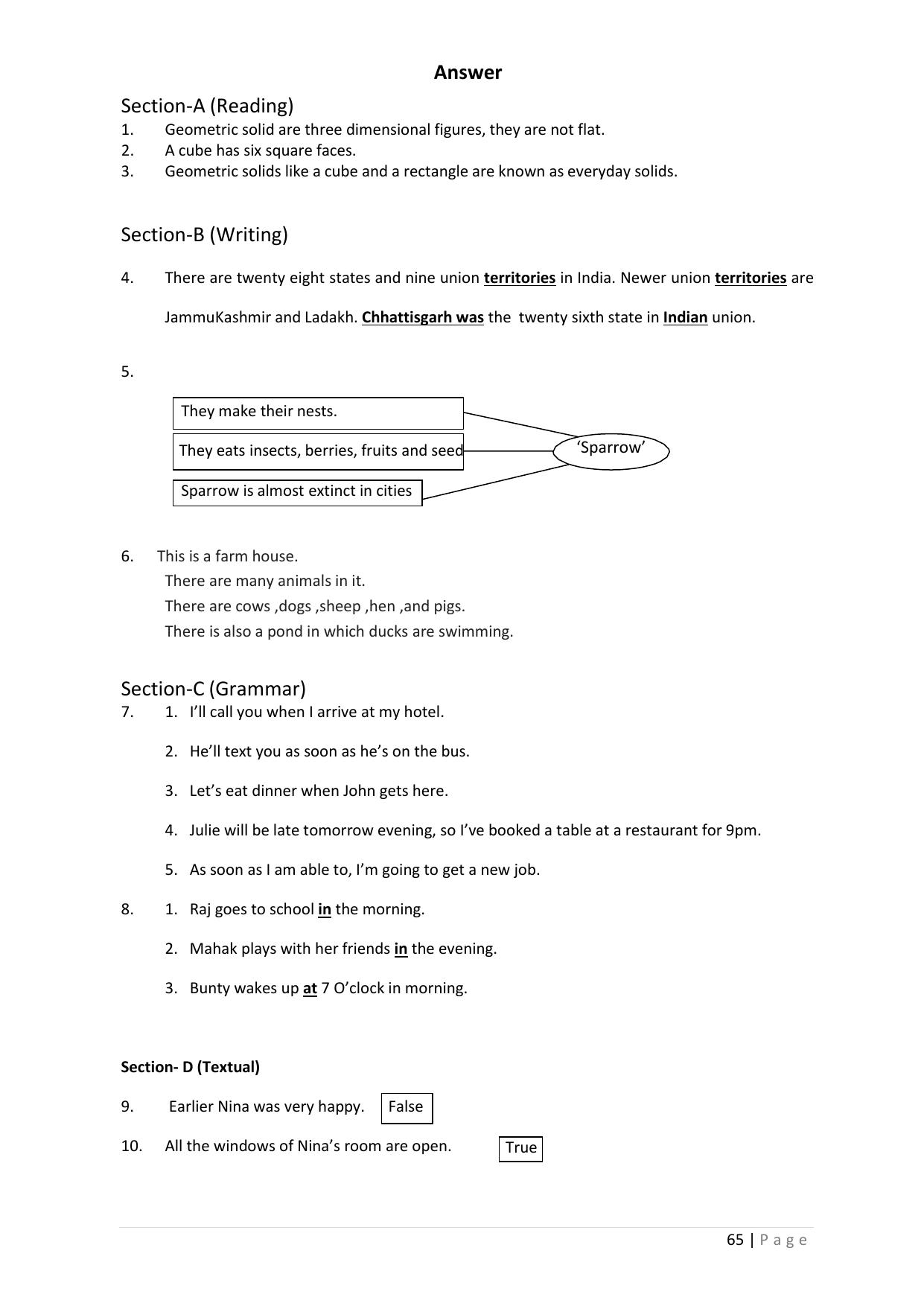 Chhattisgarh Board Class 5 English Question Bank - Page 69