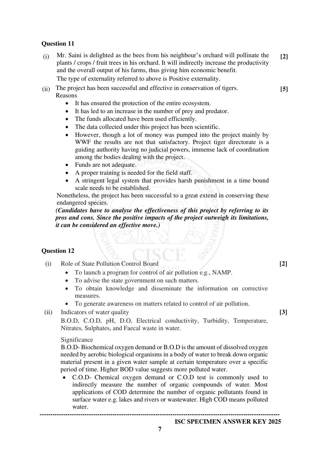 ISC Class 12 2025 ENVIRONMENTAL SCIENCE (SQP & AK) Specimen Paper - Page 13