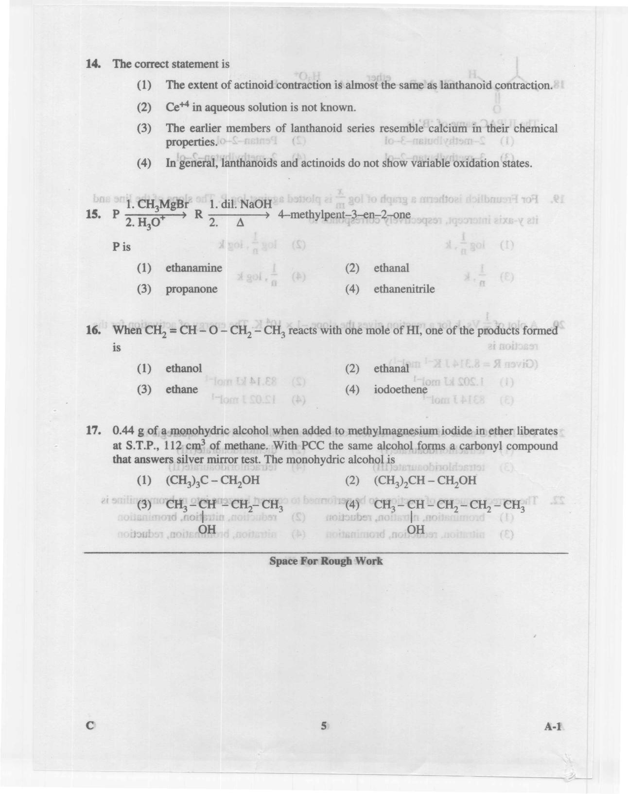 KCET Chemistry 2014 Question Papers - Page 5