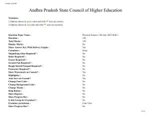 AP EDCET 13th July 2022 Physical Science Question Paper Shift 1
