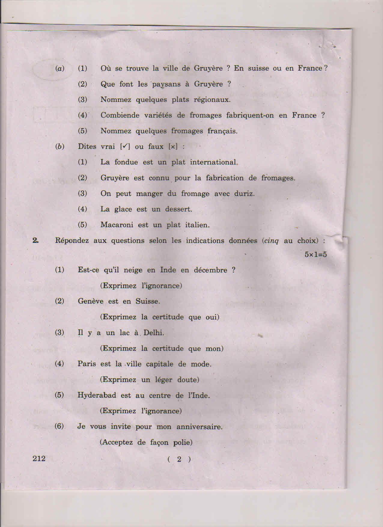 AP Inter 2nd Year French-II March 2018 (General) Question Paper - Page 2