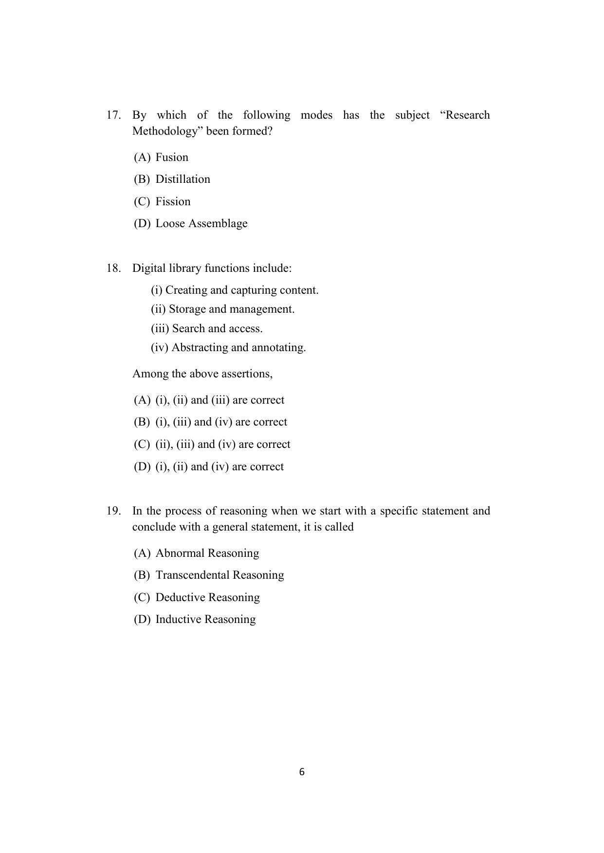 ISI Admission Test JRF in Library and Information Science LIA 2021 Sample Paper - Page 6