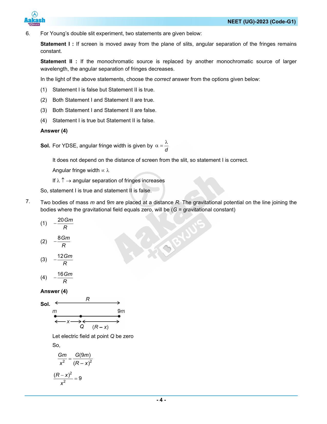 NEET 2023 Question Paper G1 - Page 4