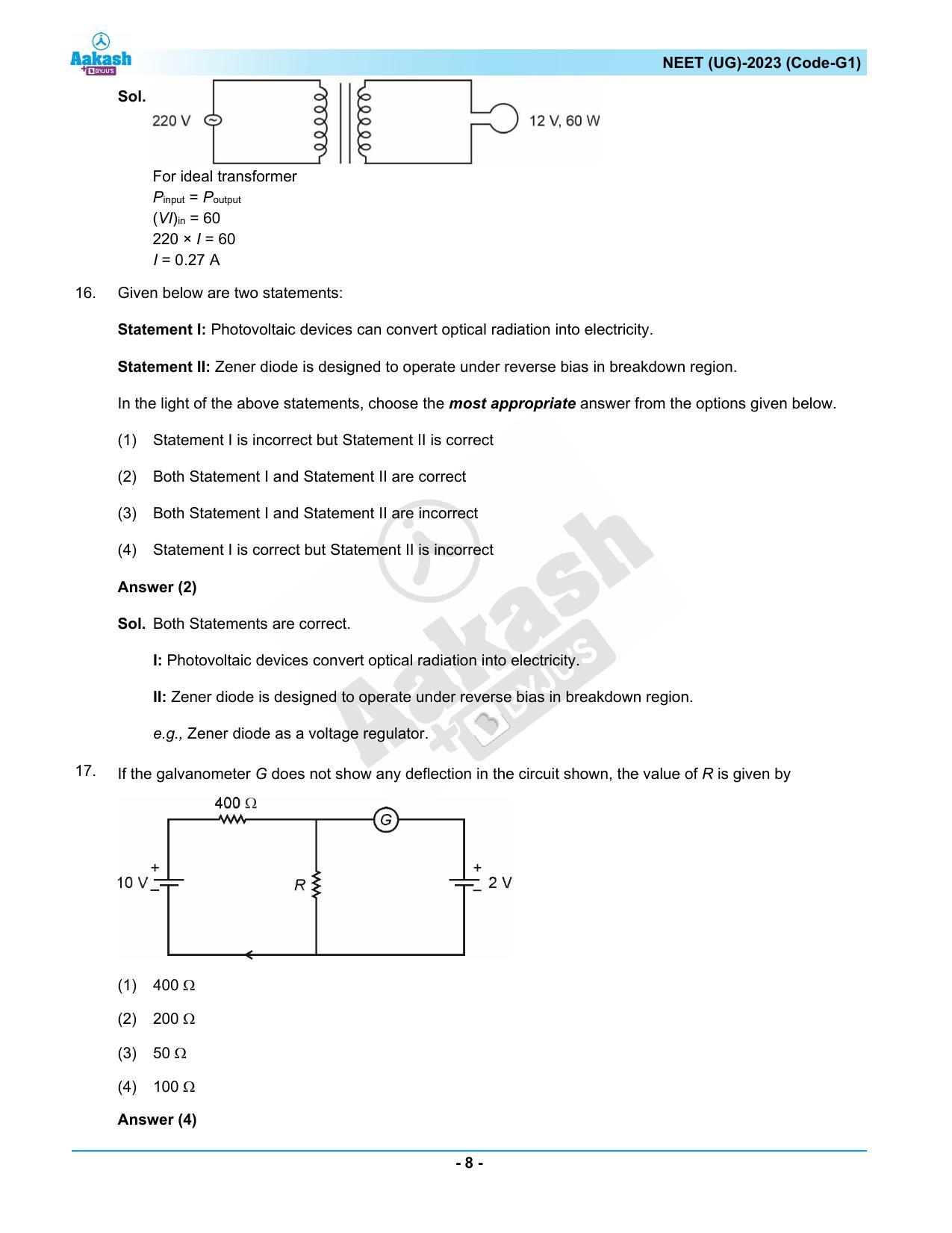 NEET 2023 Question Paper G1 - Page 8
