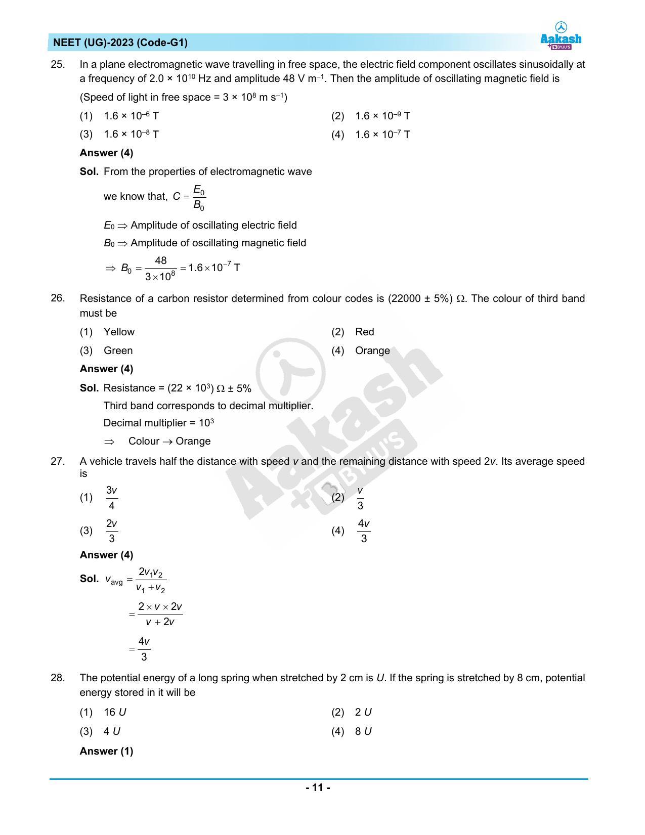 NEET 2023 Question Paper G1 - Page 11
