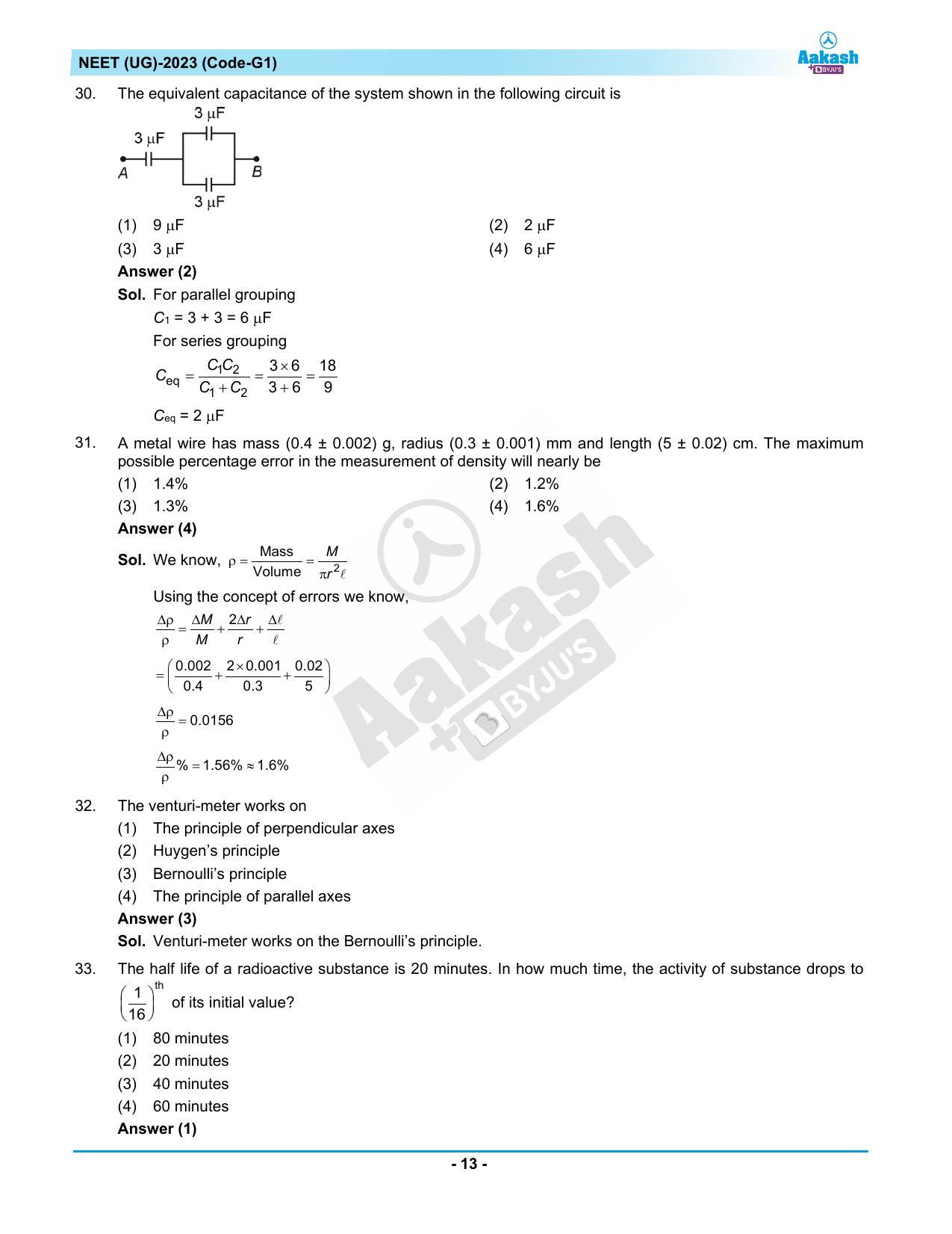 NEET 2023 Question Paper G1 - Page 13