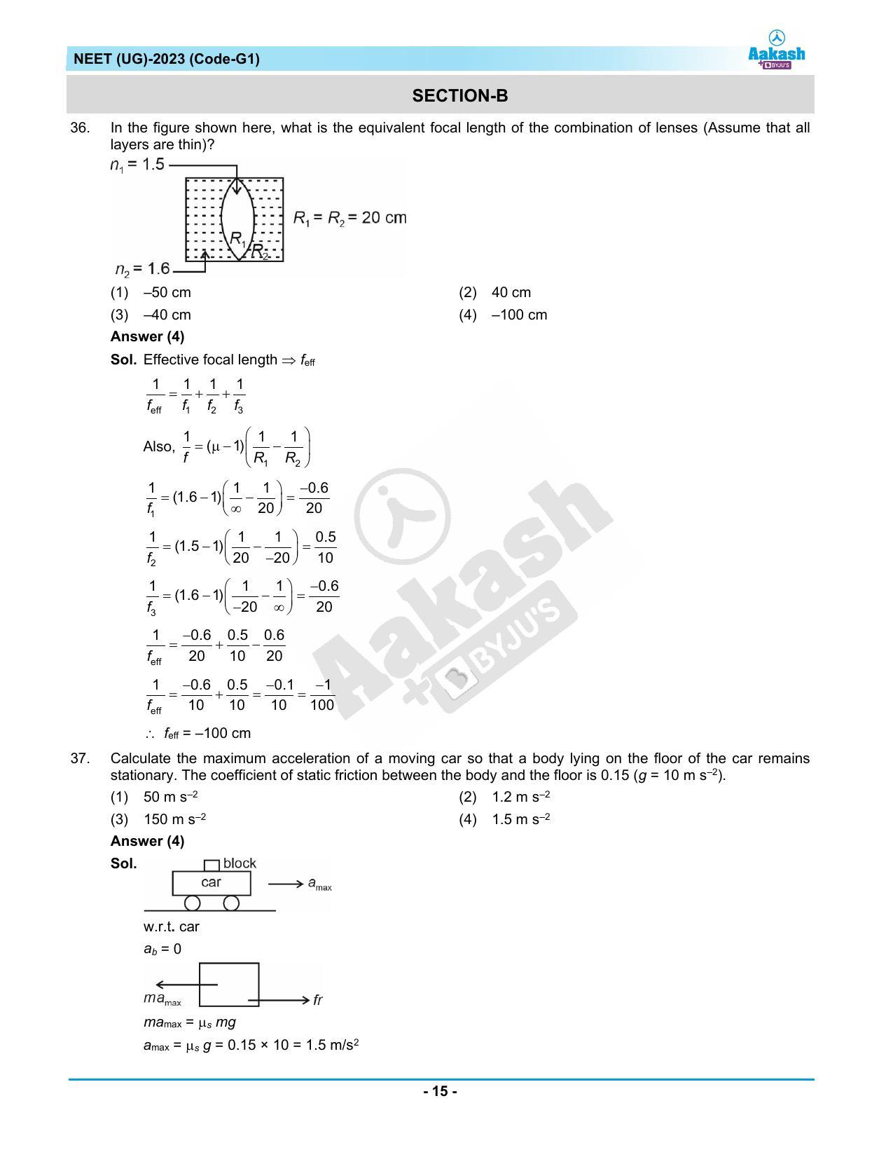 NEET 2023 Question Paper G1 - Page 15