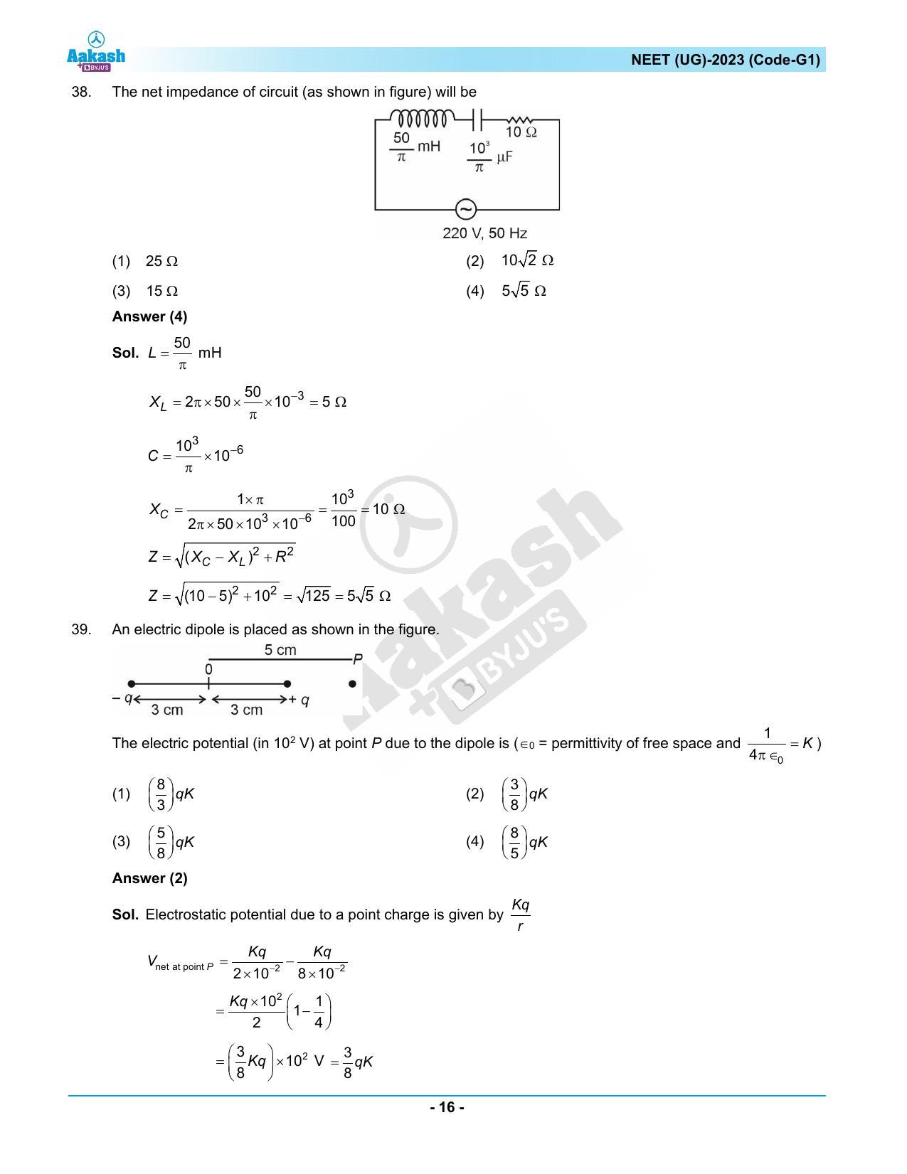 NEET 2023 Question Paper G1 - Page 16