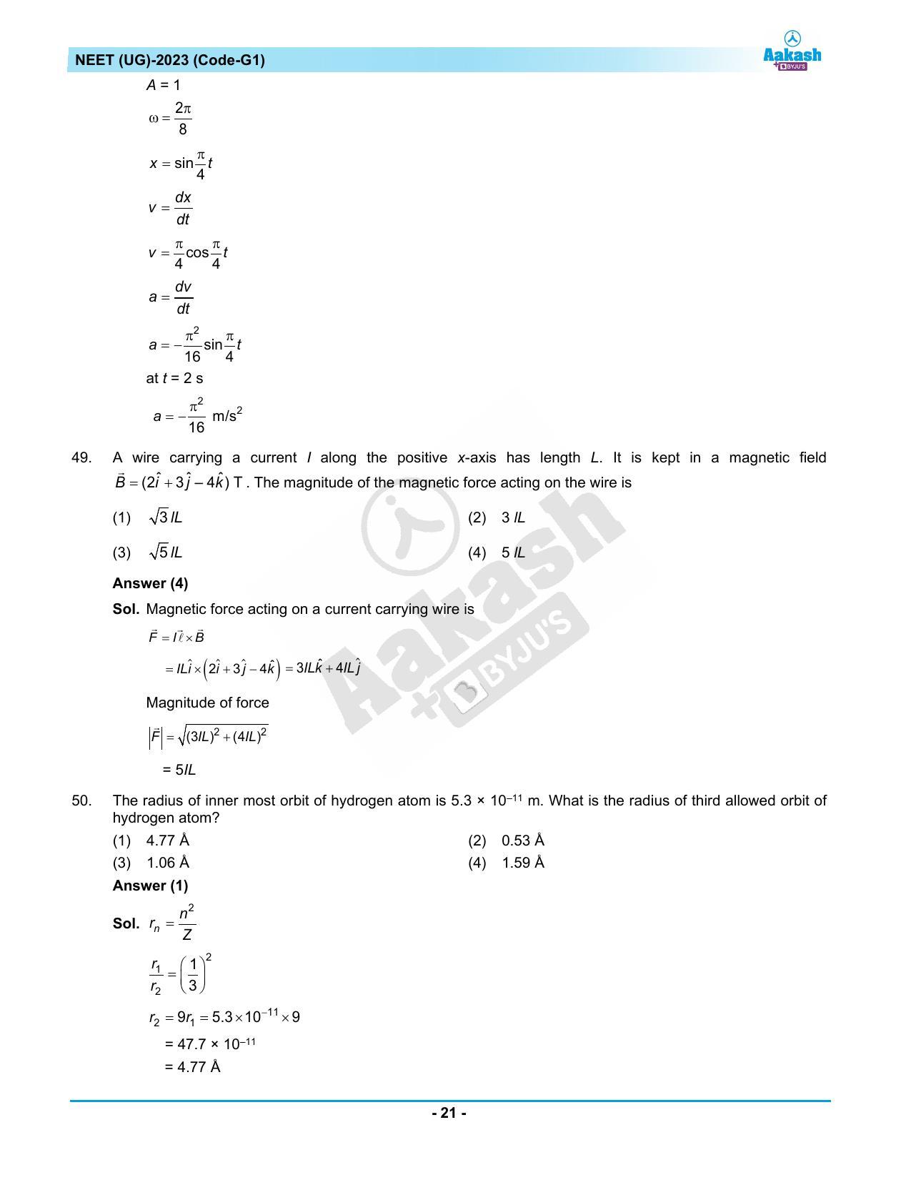 NEET 2023 Question Paper G1 - Page 21