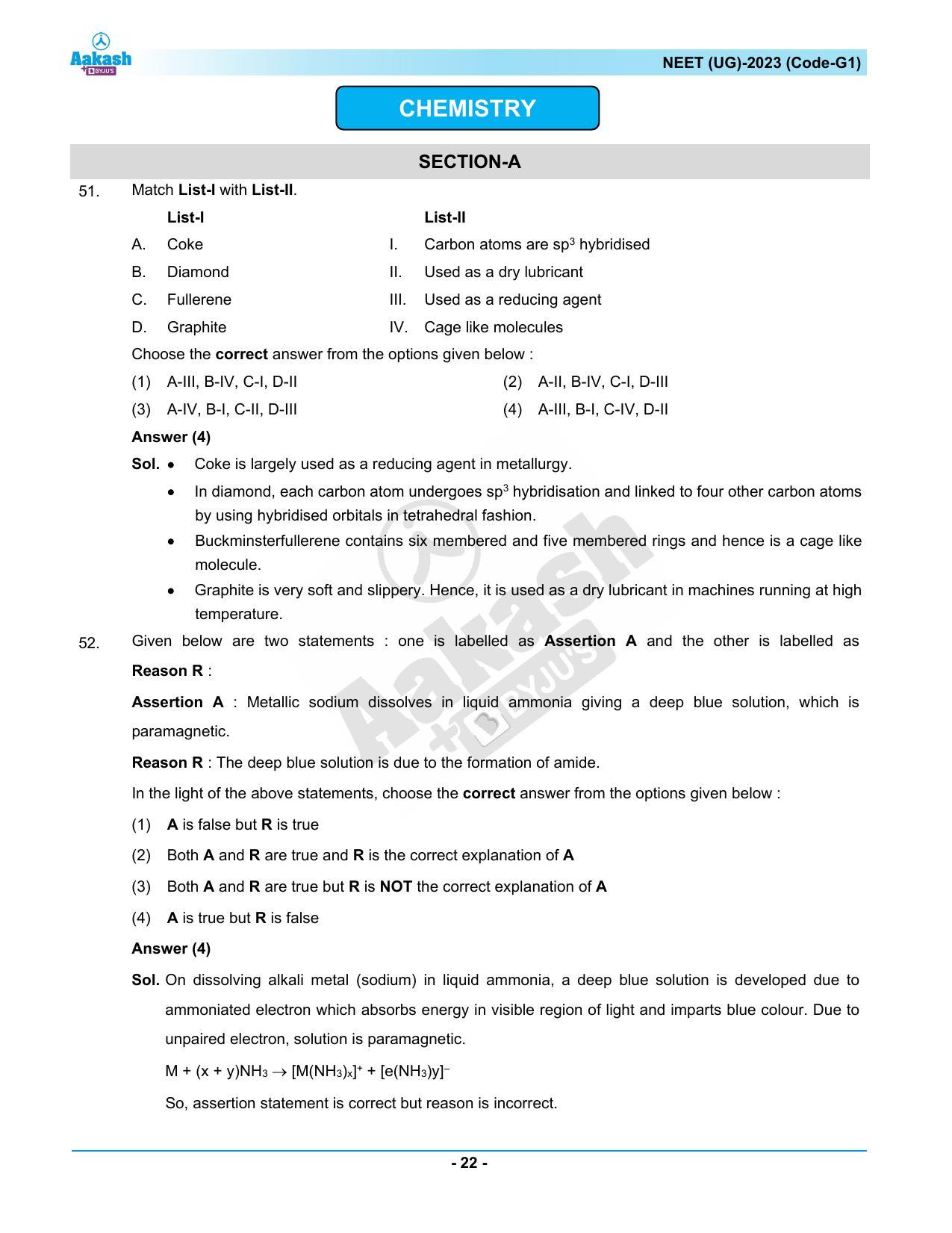 NEET 2023 Question Paper G1 - Page 22