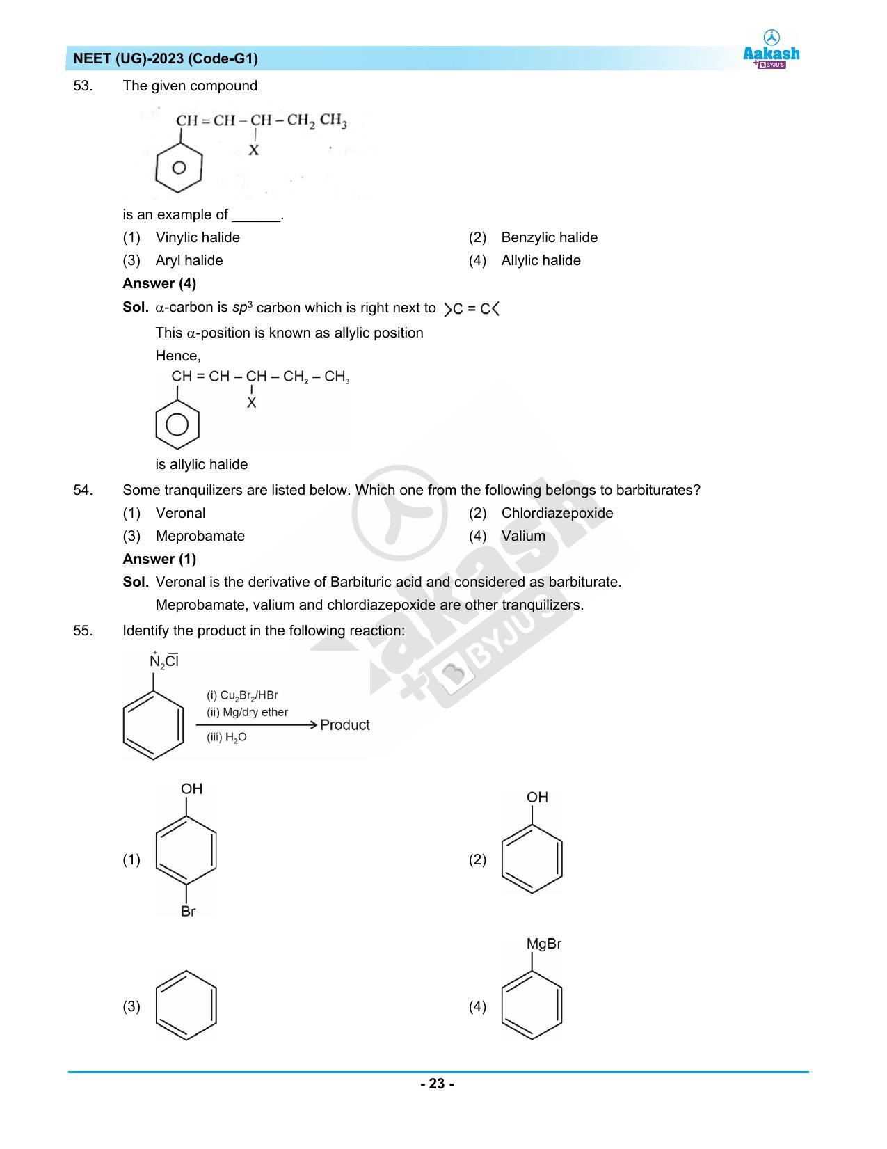 NEET 2023 Question Paper G1 - Page 23