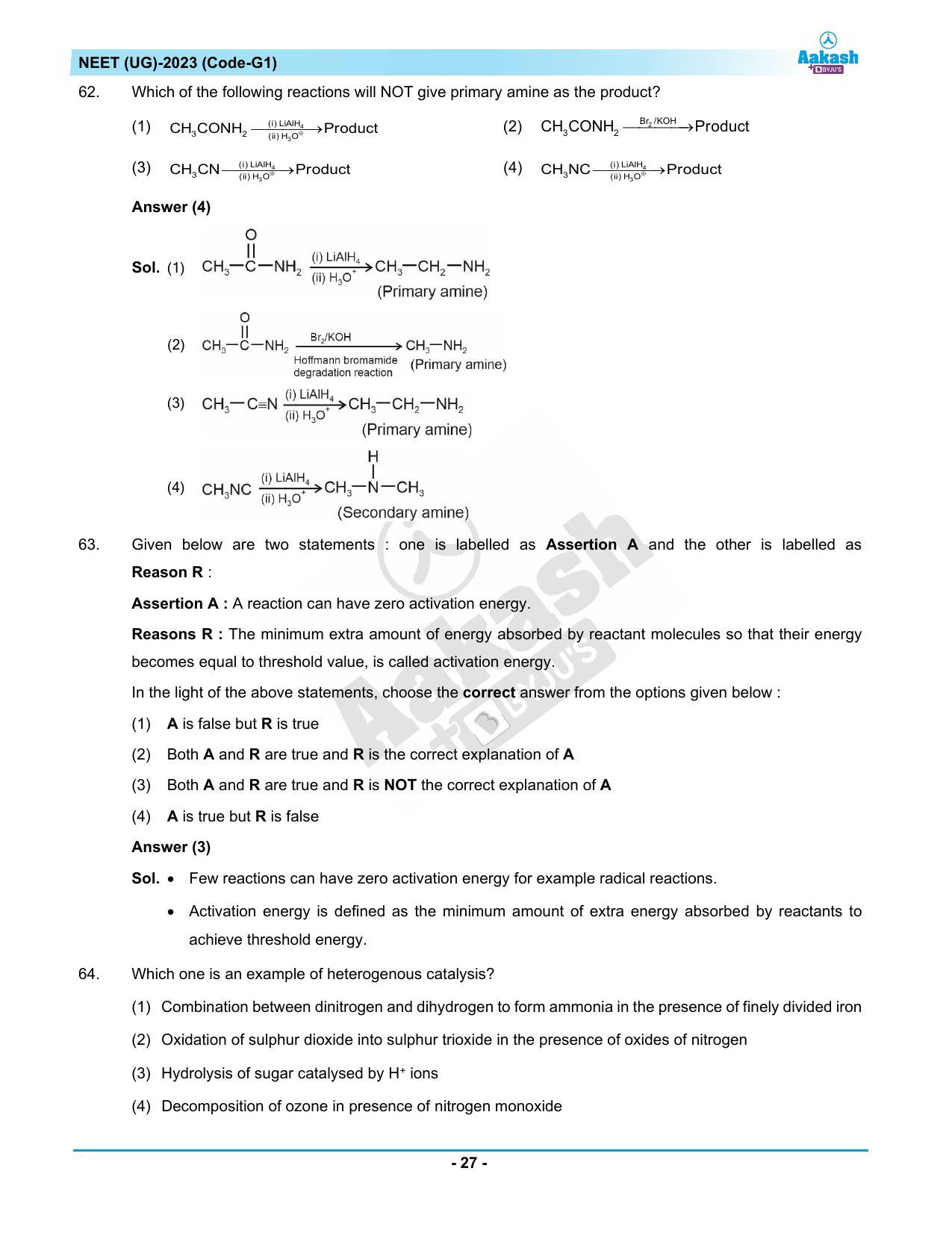 NEET 2023 Question Paper G1 - Page 27