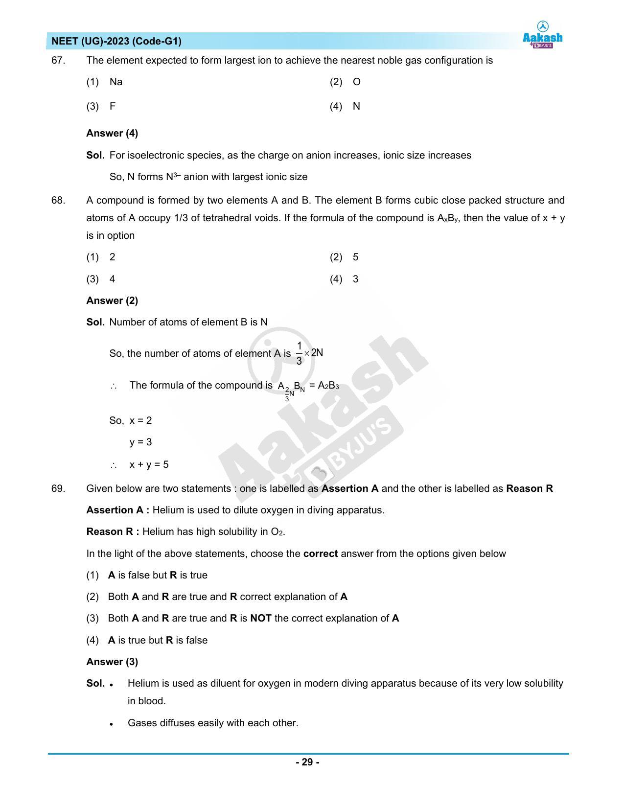 NEET 2023 Question Paper G1 - Page 29