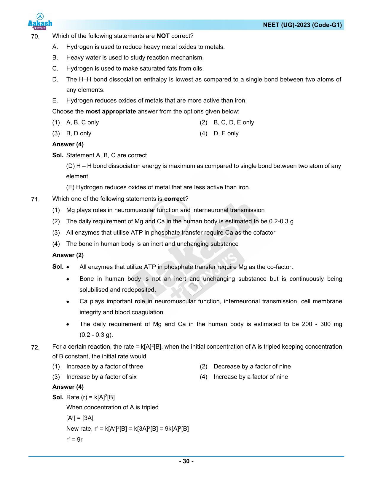 NEET 2023 Question Paper G1 - Page 30