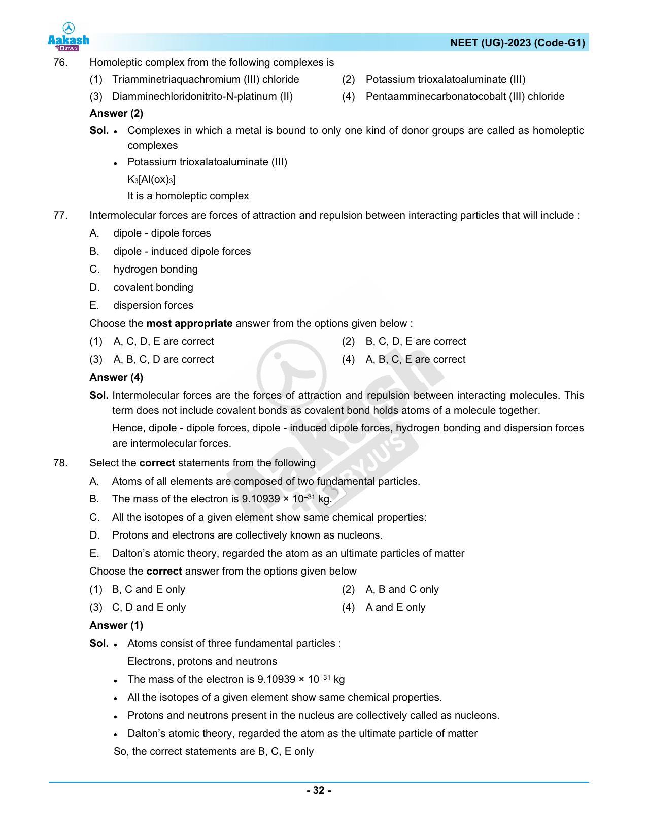 NEET 2023 Question Paper G1 - Page 32