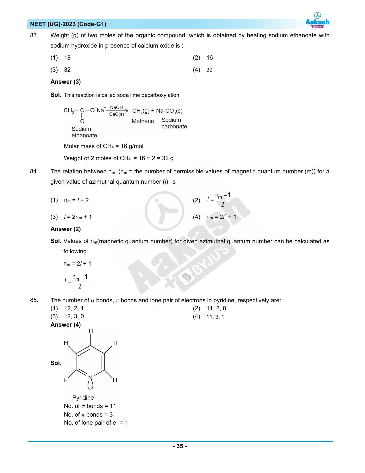 NEET 2023 Question Paper G1 - Page 35