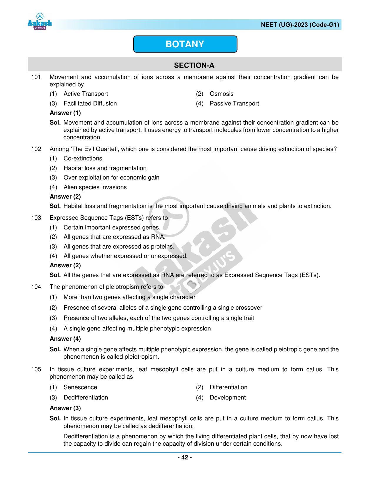 NEET 2023 Question Paper G1 - Page 42