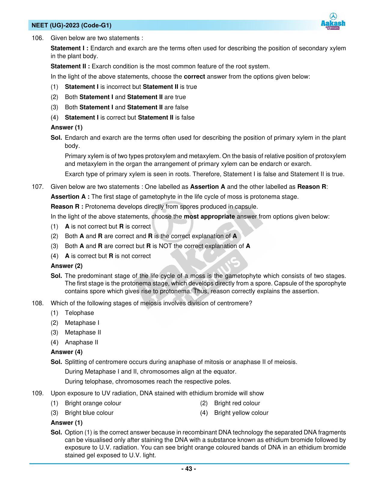 NEET 2023 Question Paper G1 - Page 43