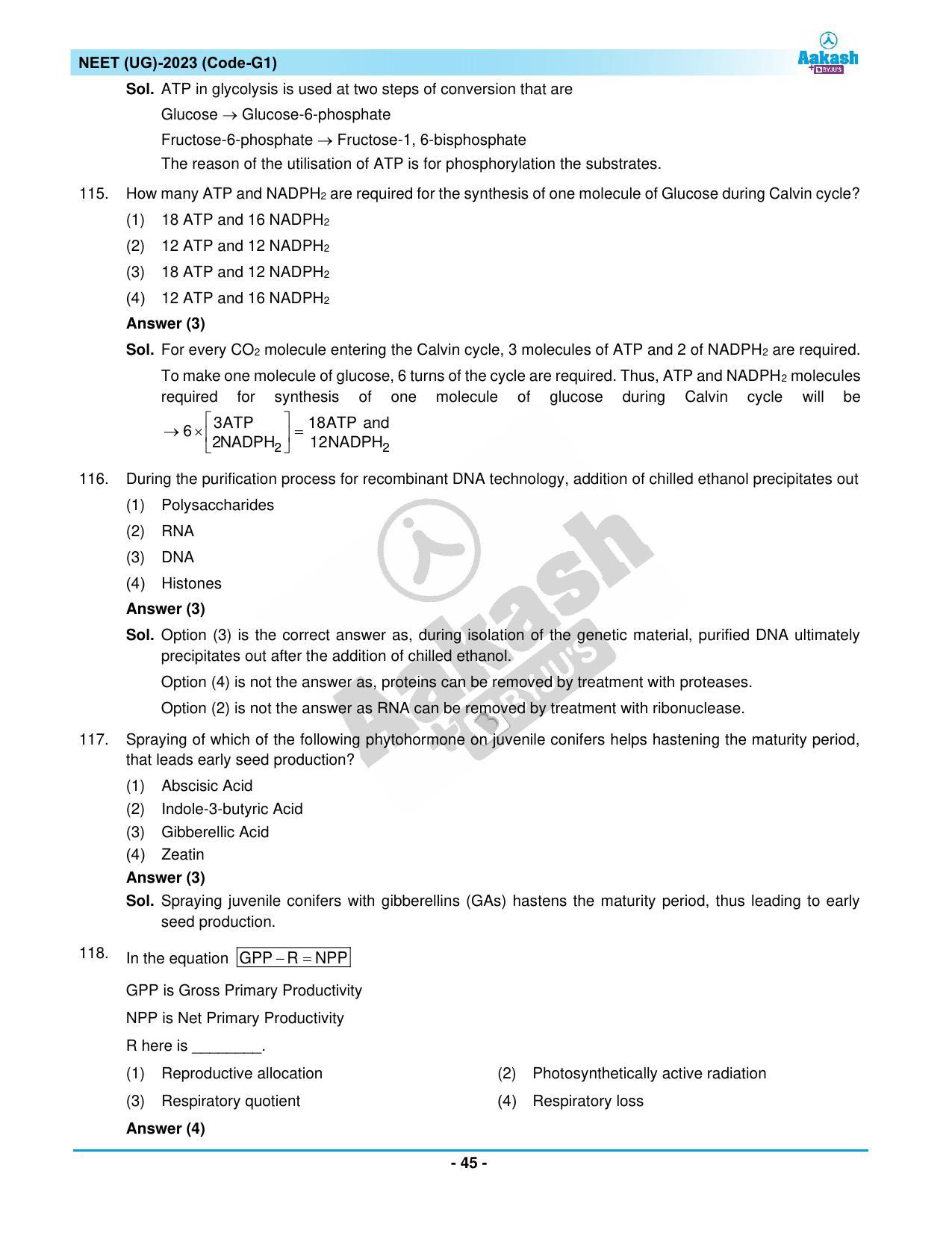 NEET 2023 Question Paper G1 - Page 45