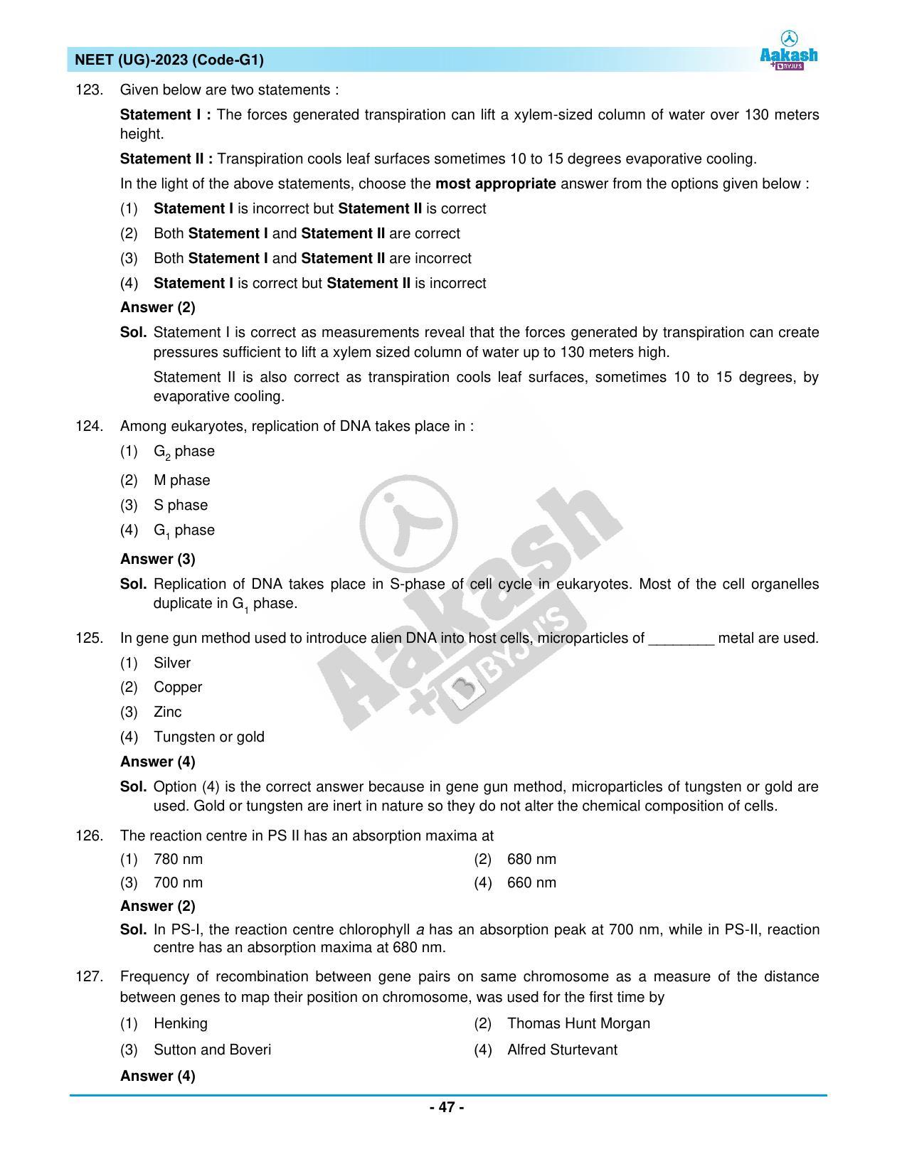 NEET 2023 Question Paper G1 - Page 47