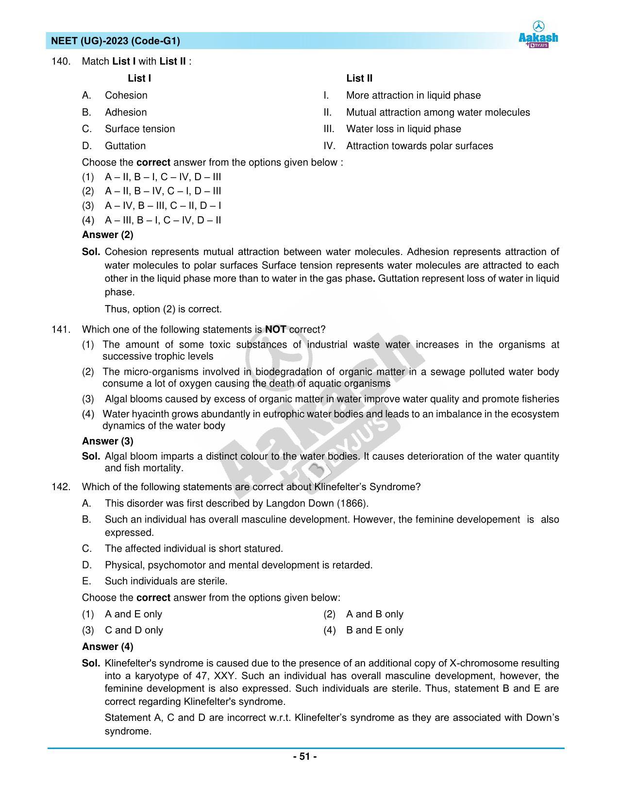 NEET 2023 Question Paper G1 - Page 51