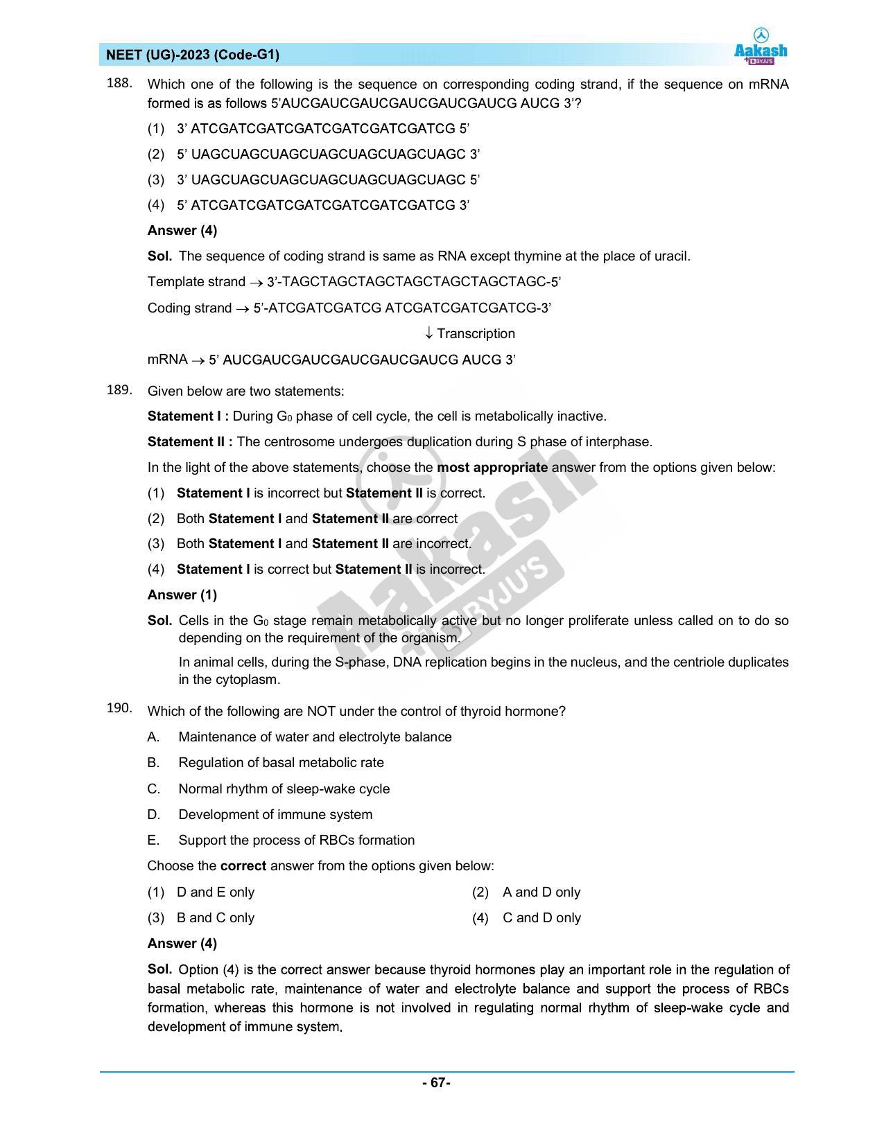 NEET 2023 Question Paper G1 - Page 67