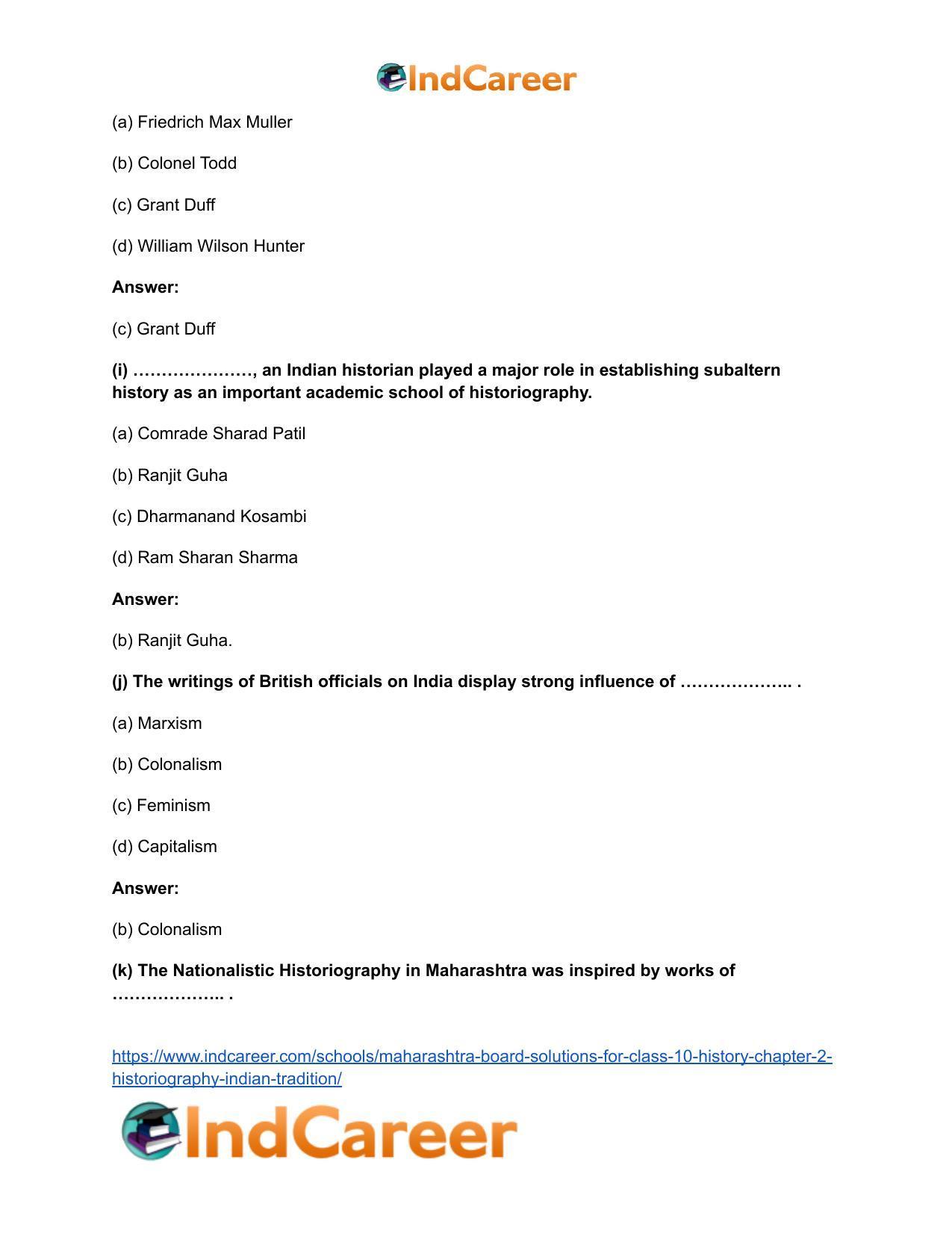 Maharashtra Board Solutions for Class 10- History: Chapter 2- Historiography Indian Tradition - Page 12