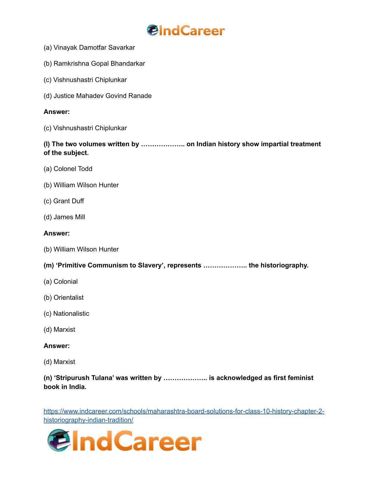 Maharashtra Board Solutions for Class 10- History: Chapter 2- Historiography Indian Tradition - Page 13