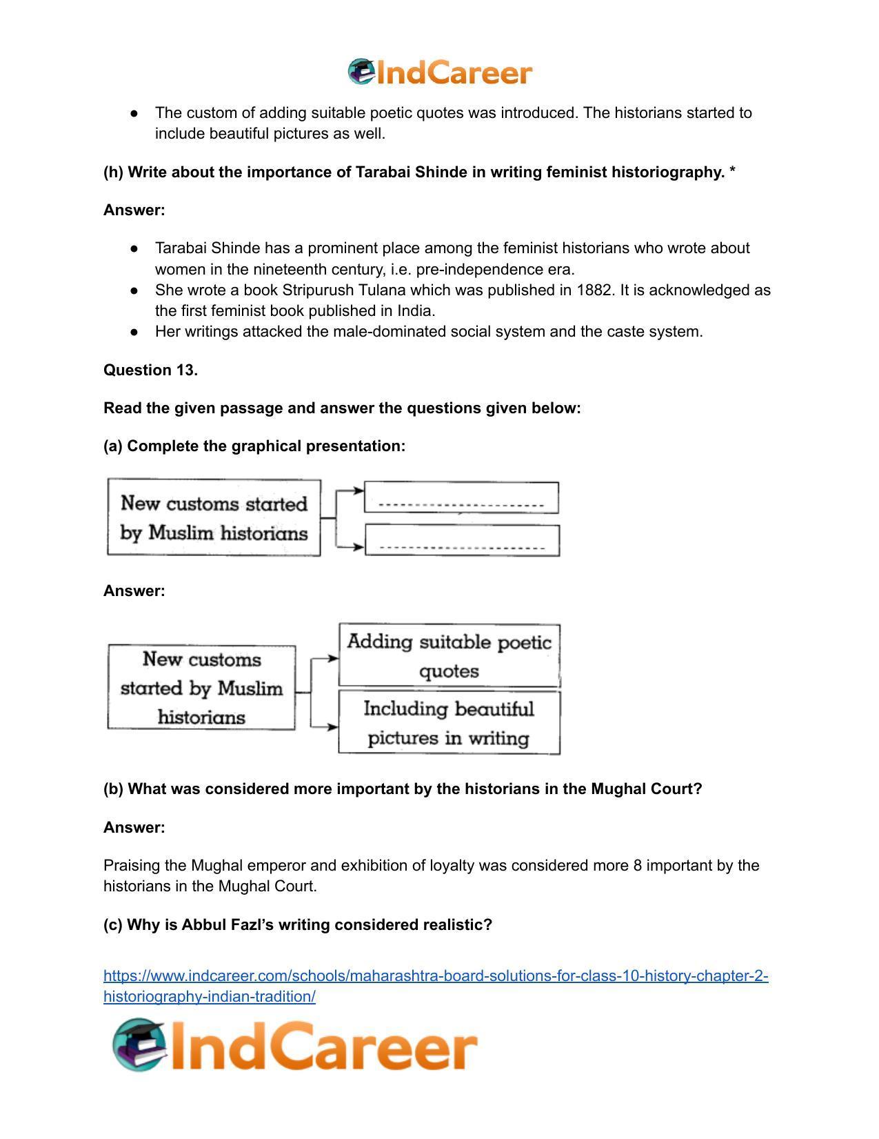 Maharashtra Board Solutions for Class 10- History: Chapter 2- Historiography Indian Tradition - Page 23