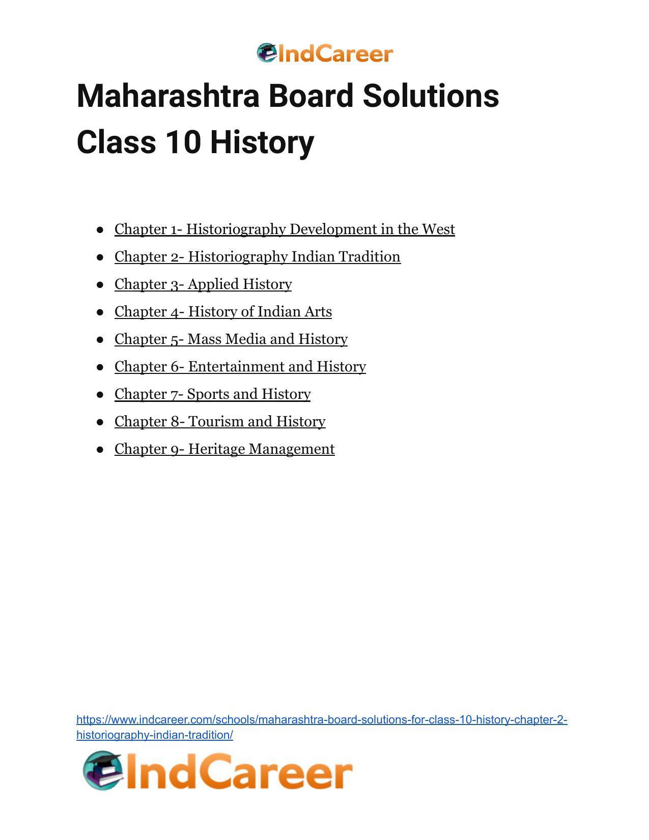 Maharashtra Board Solutions for Class 10- History: Chapter 2- Historiography Indian Tradition - Page 27