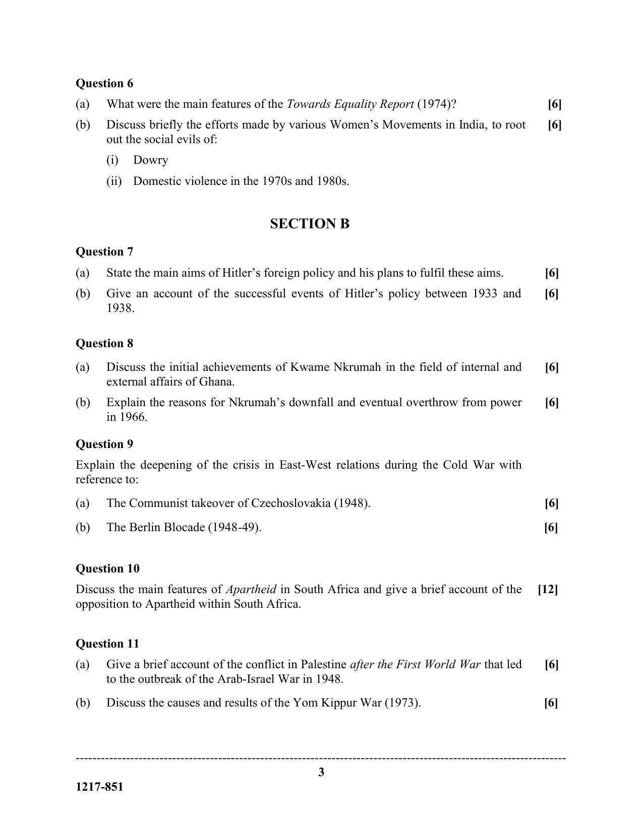 ISC Class 12 2017 History Question Paper - Page 3