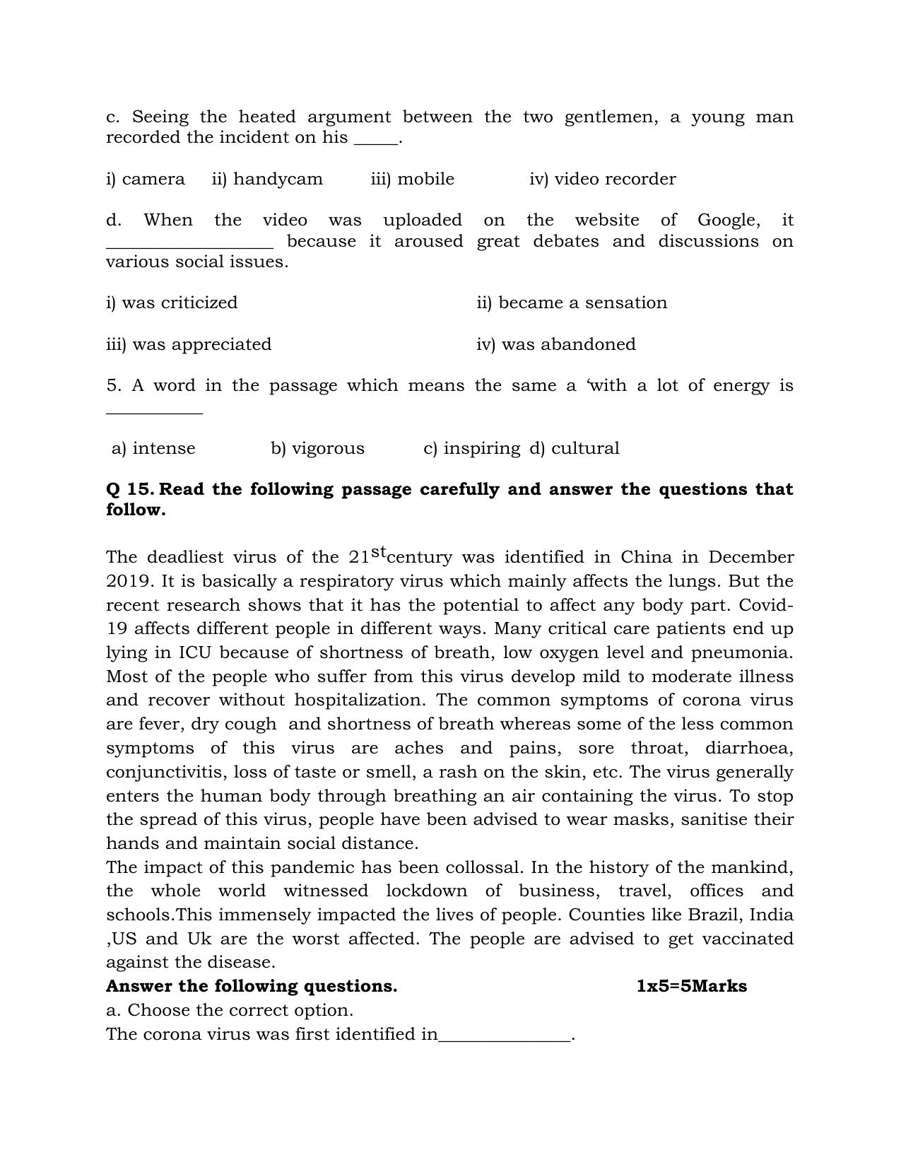 JKBOSE Class 10 English Question Bank - Page 11