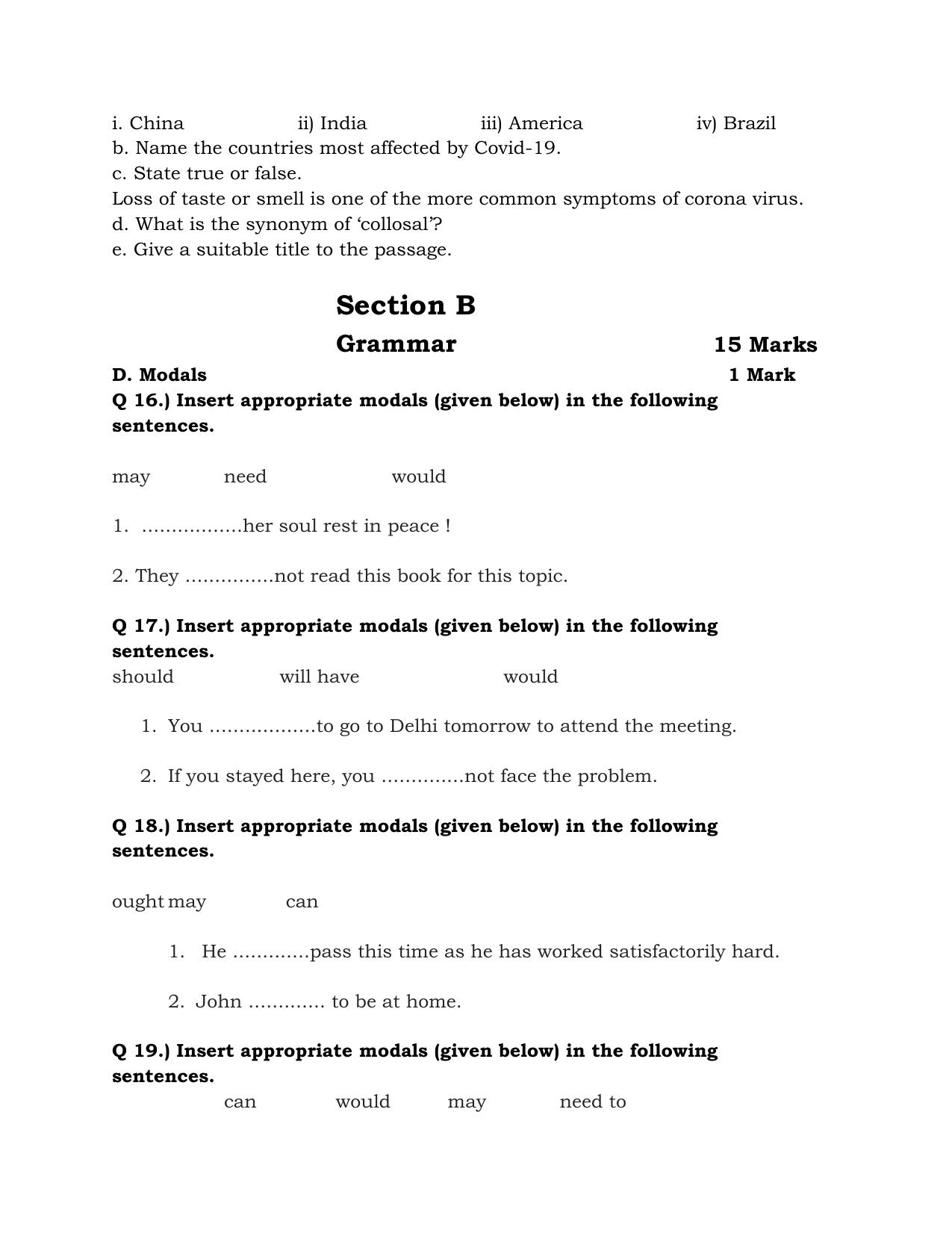 JKBOSE Class 10 English Question Bank - Page 12