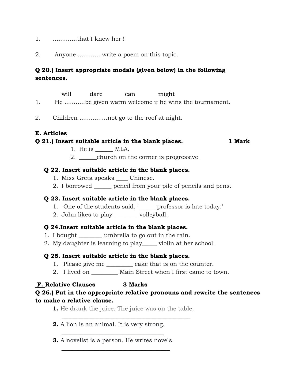 JKBOSE Class 10 English Question Bank - Page 13